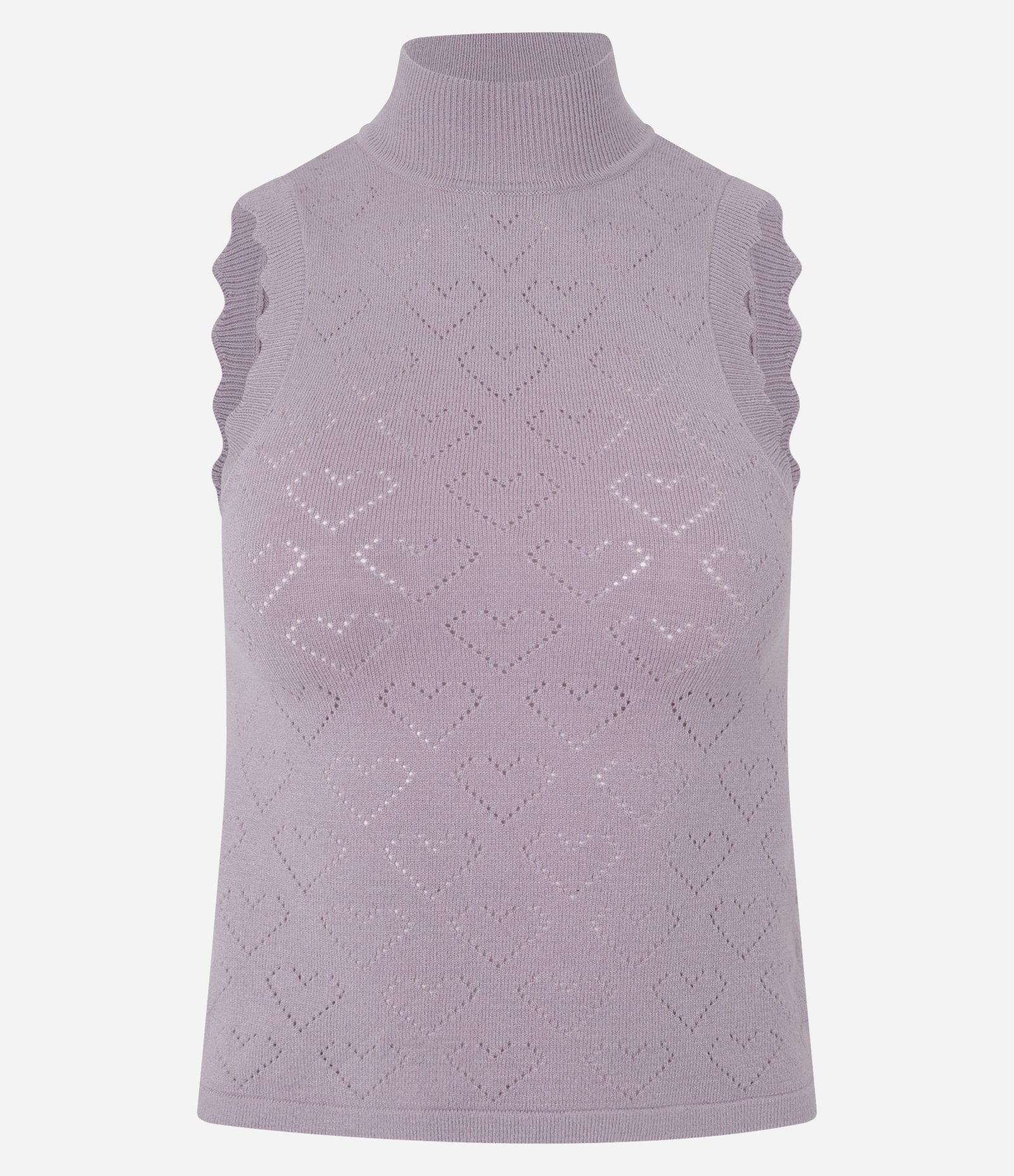 Blusa em Tricô com Golinha com Ondinhas na Cava Lilás 4