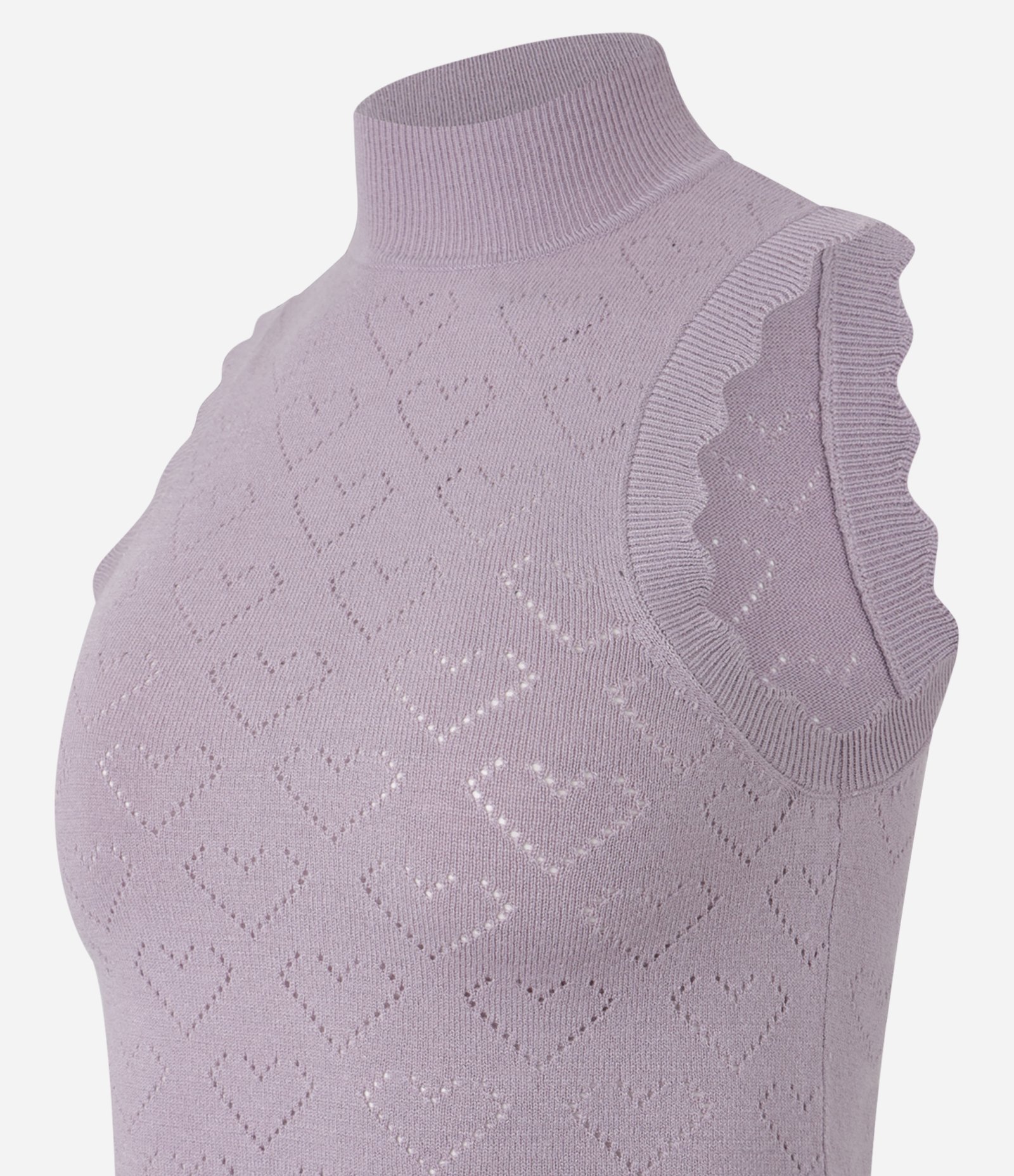 Blusa em Tricô com Golinha com Ondinhas na Cava Lilás 5