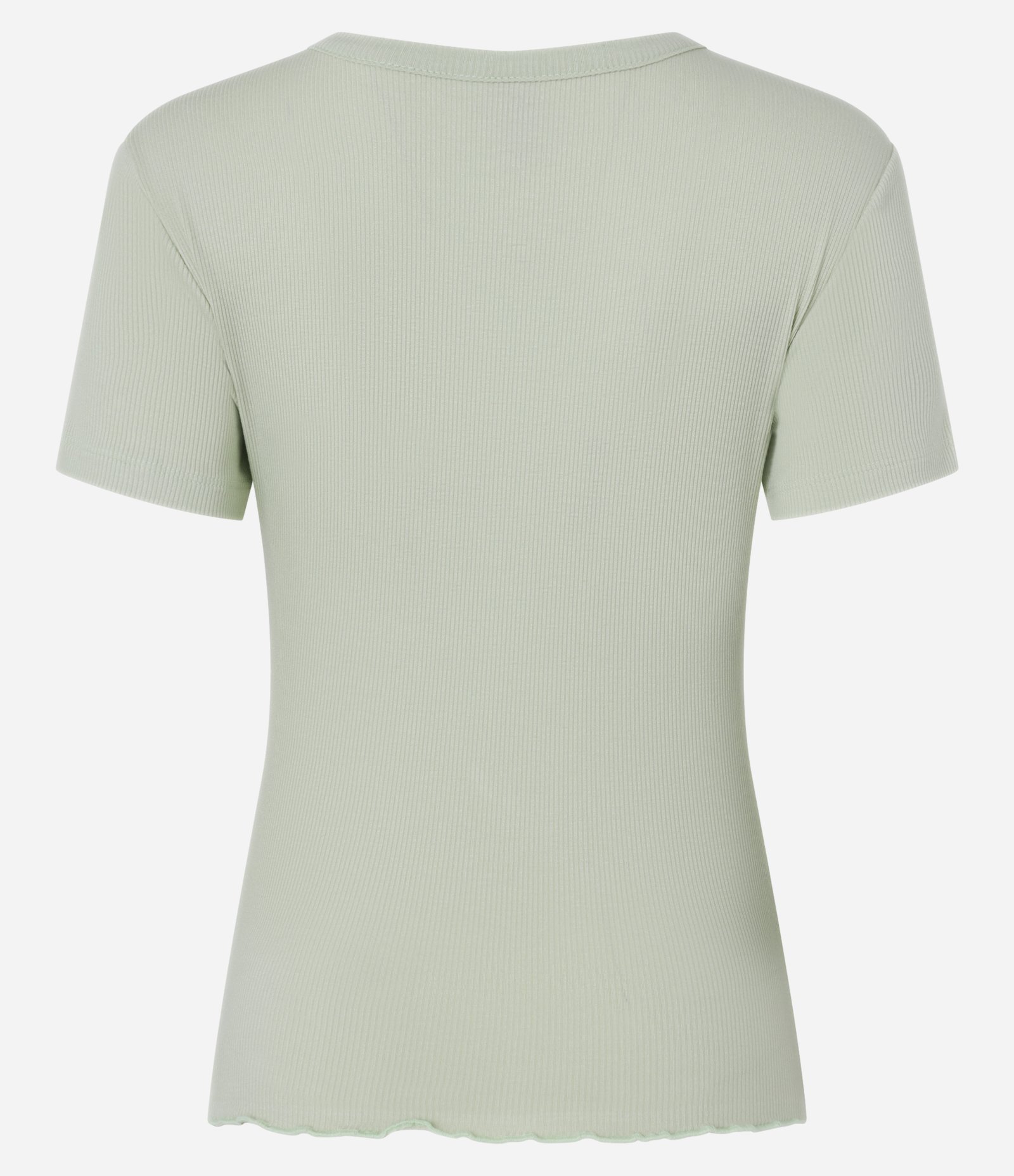 Blusa Básica Texturizada em Viscose com Acabamento Frufru Verde Claro 3