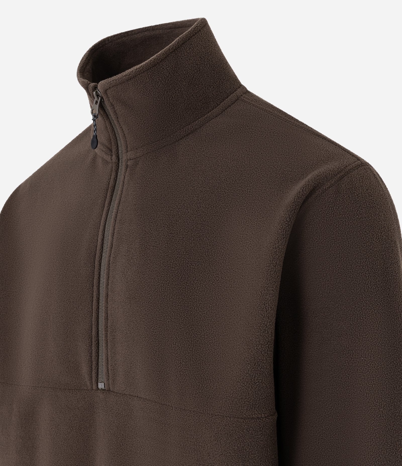 Casaco em Fleece com Gola Alta e Zíper Marrom 7