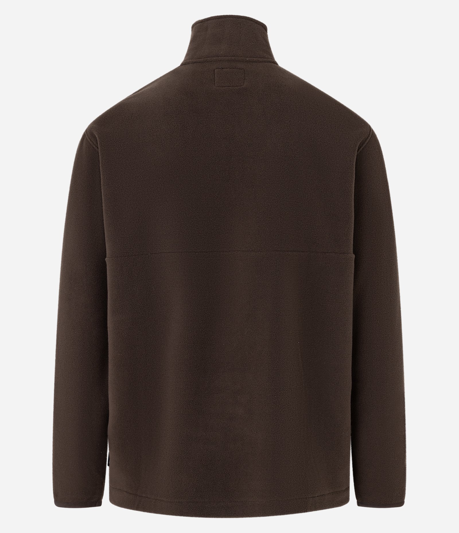 Casaco em Fleece com Gola Alta e Zíper Marrom 8