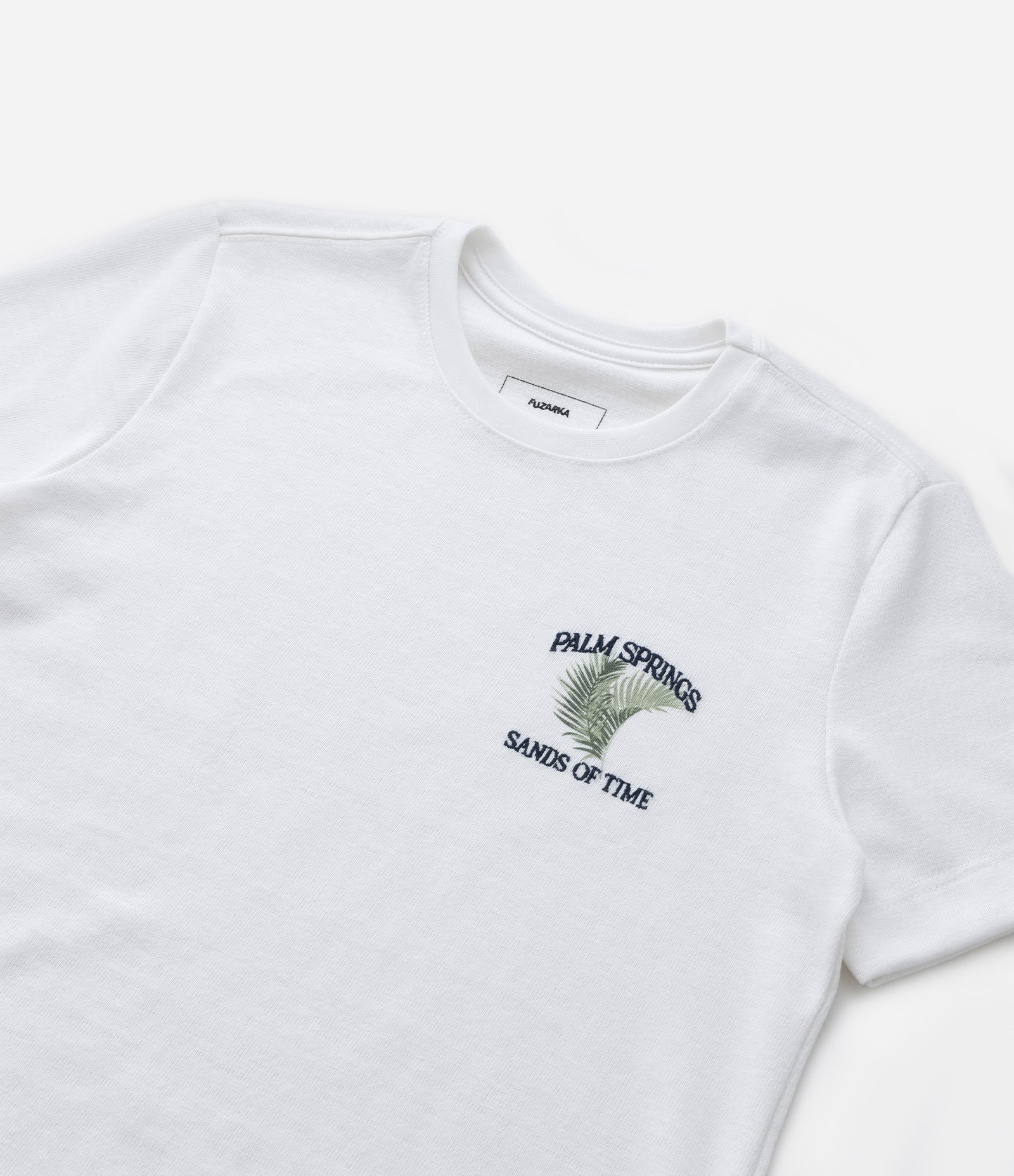 Camiseta Infantil com Bordado Palm Spring - Tam 5 a 14 Anos Branco Neve 4