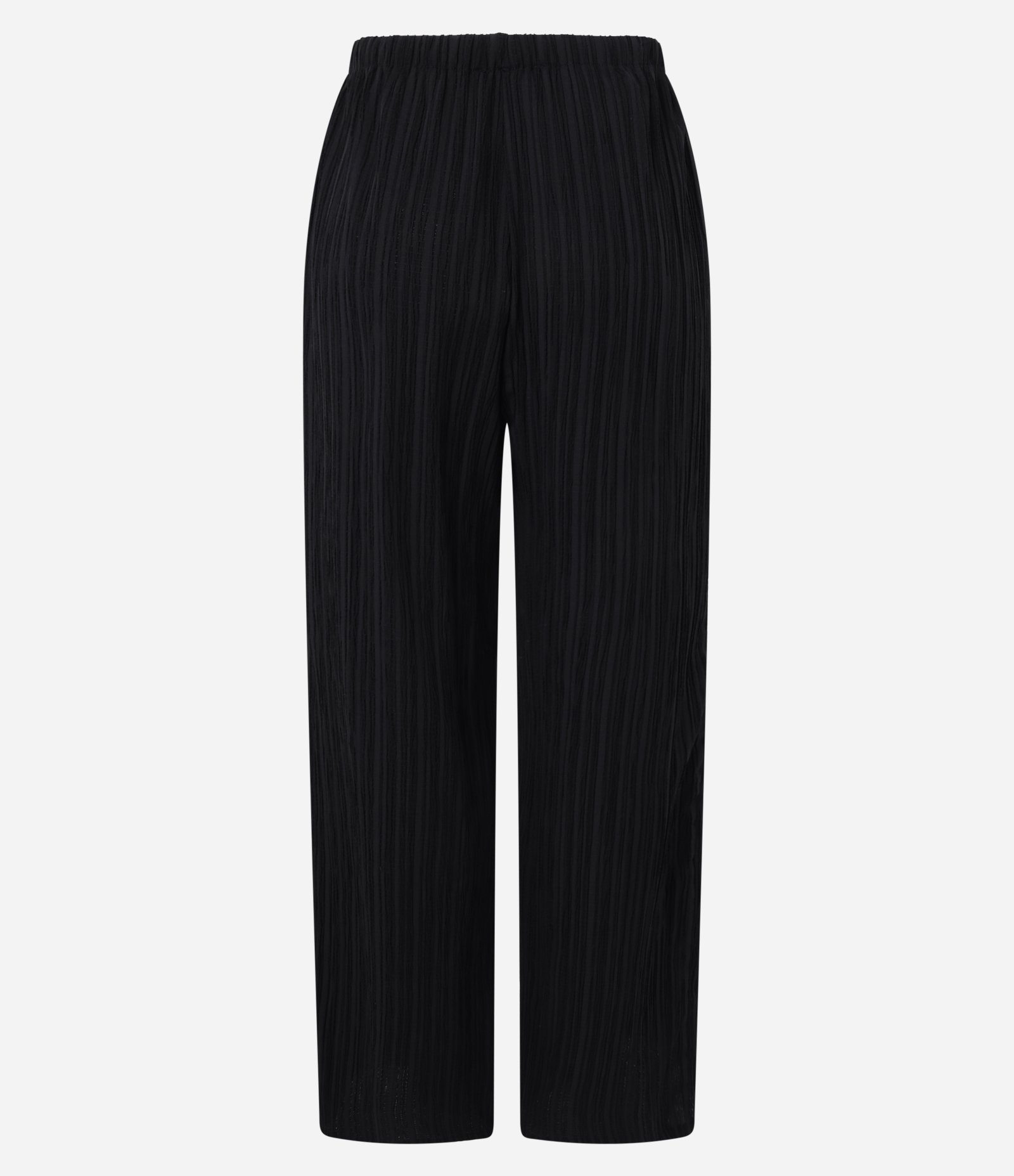Calça Reta Fluida em Chiffon Texturizado Preto 7