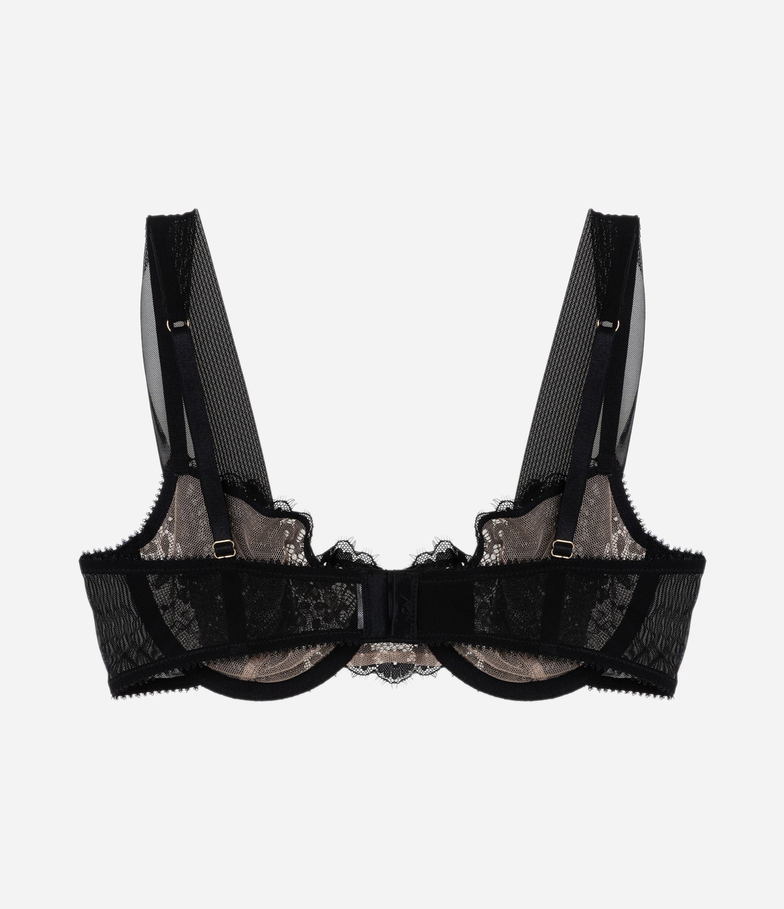 Sutiã sem Bojo em Renda com Alça Regulável e Detalhe em Tule Preto 6