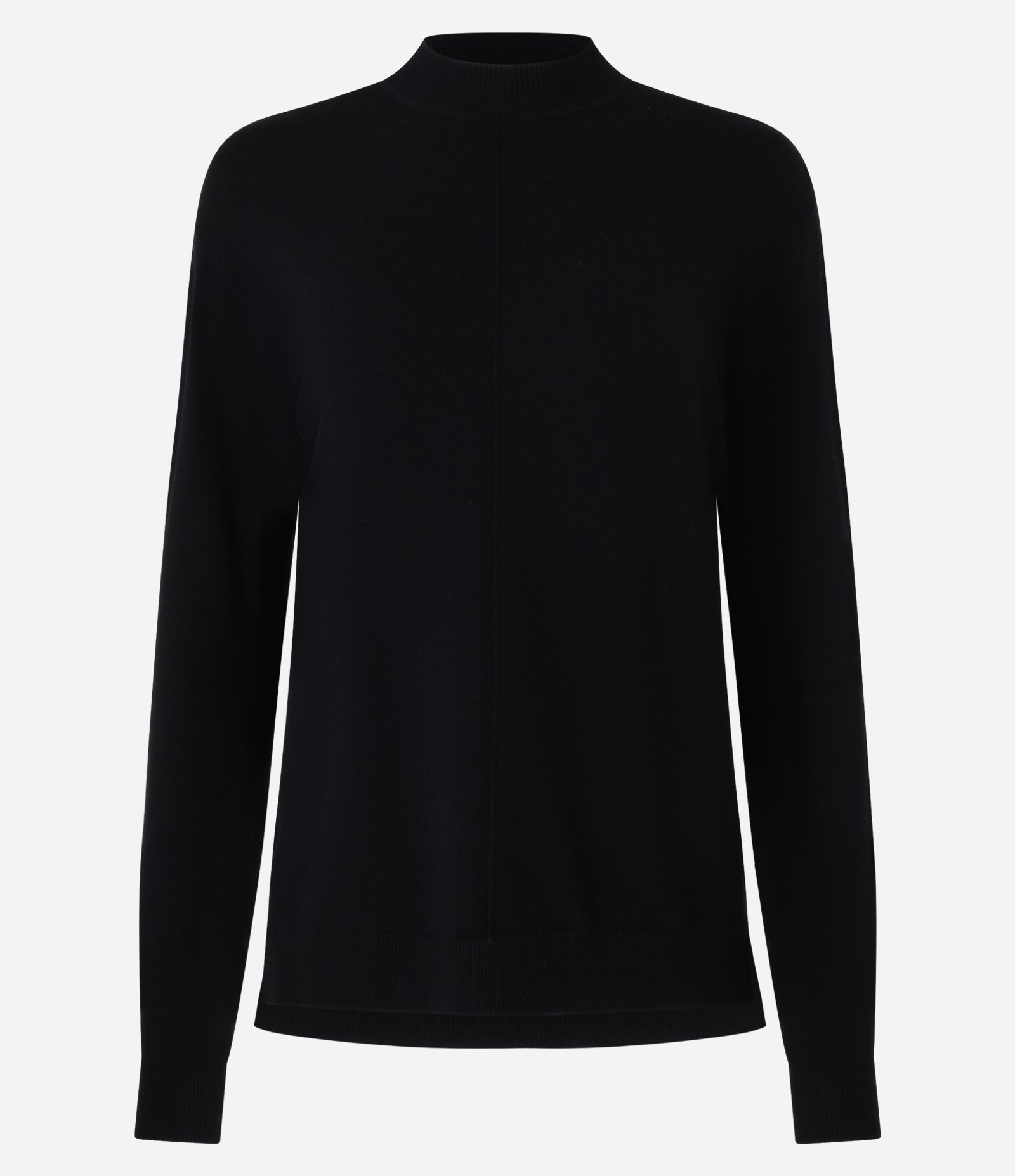 Suéter em Tricô com Gola Alta e Nervura Frontal Preto 5