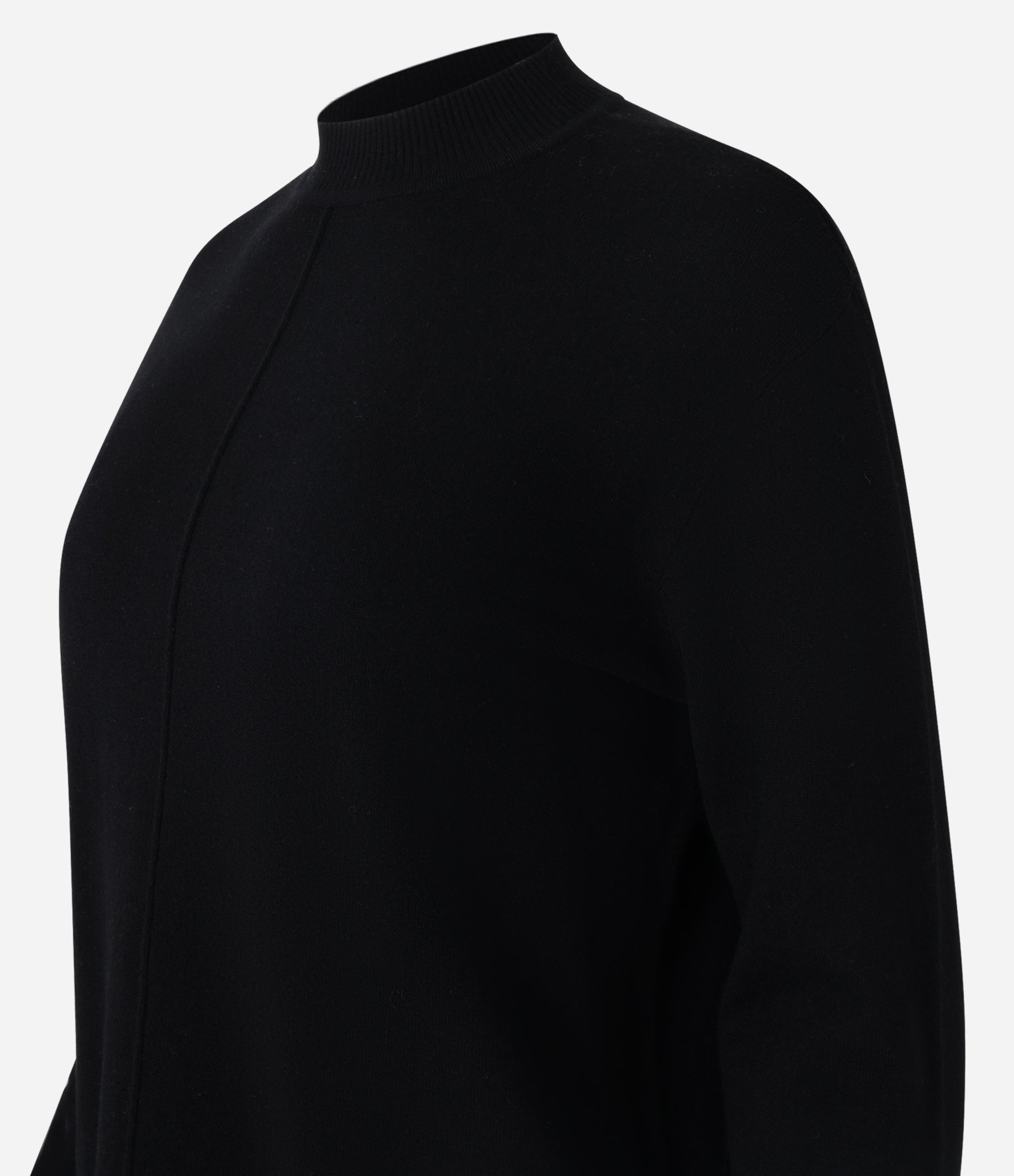Suéter em Tricô com Gola Alta e Nervura Frontal Preto 6