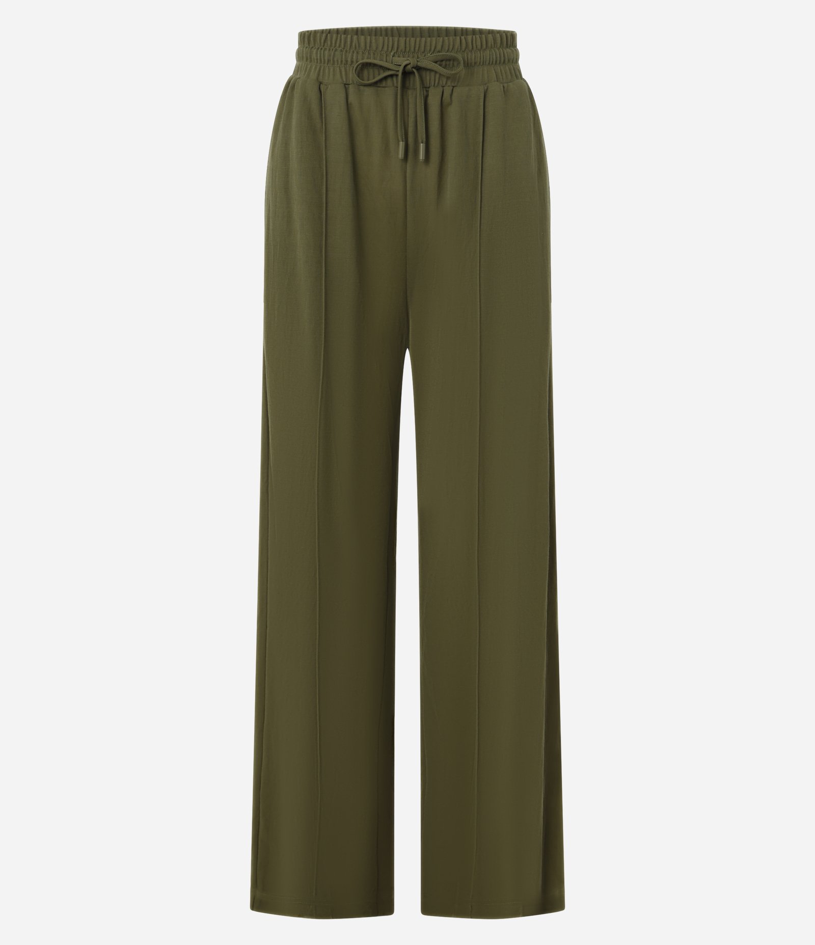 Calça Reta de Cintura Alta em Malha Piquet com Cós Elástico Verde 6