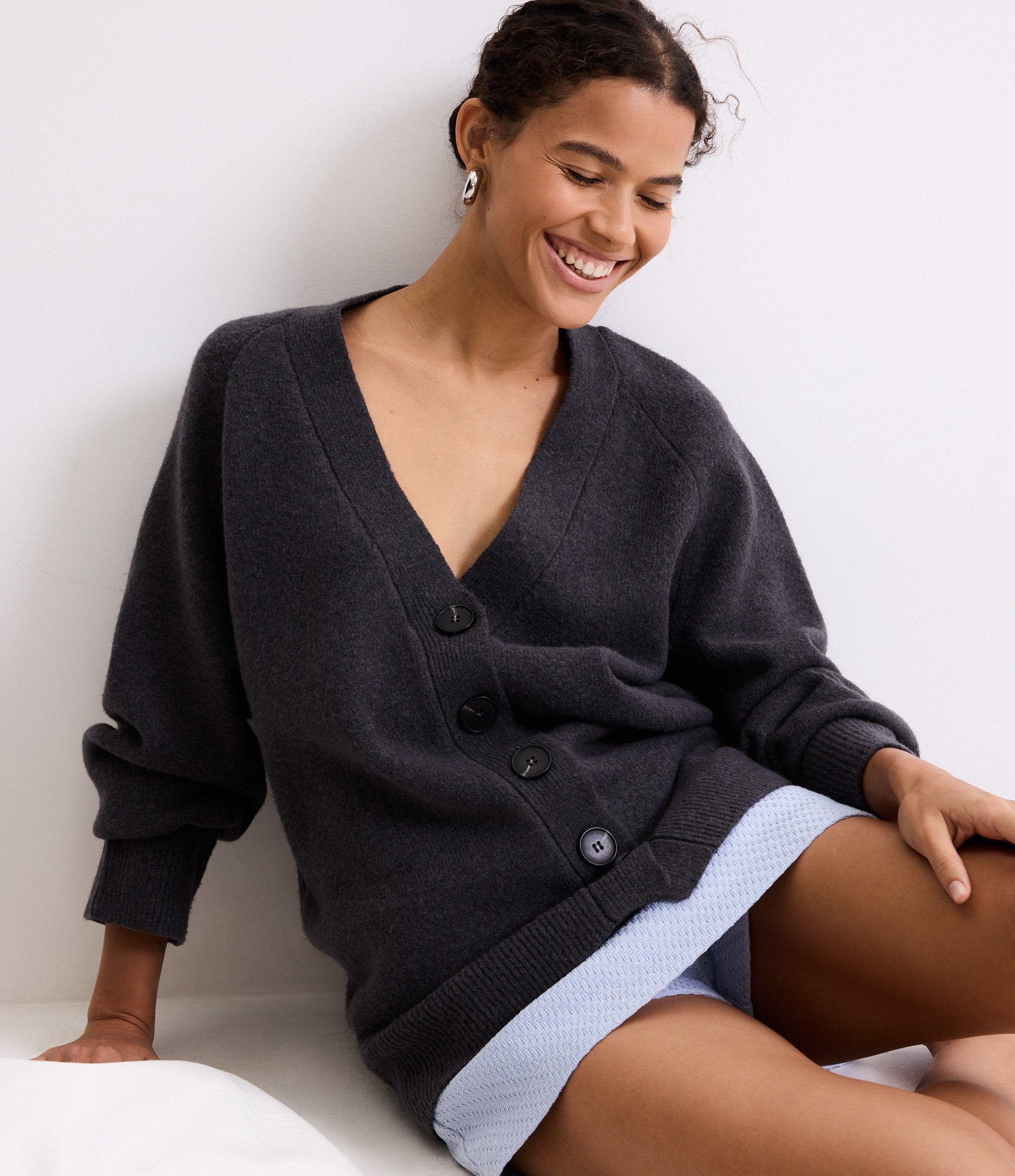 Short Saia Curto Texturizado em Tweed Azul Claro 6