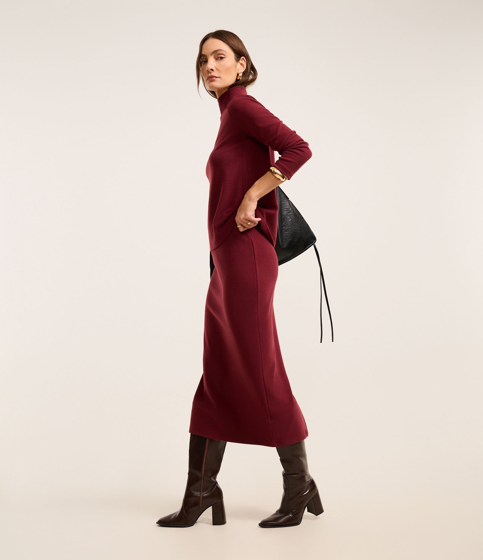 Suéter em Tricô com Gola Alta com Fundo Mescla 5