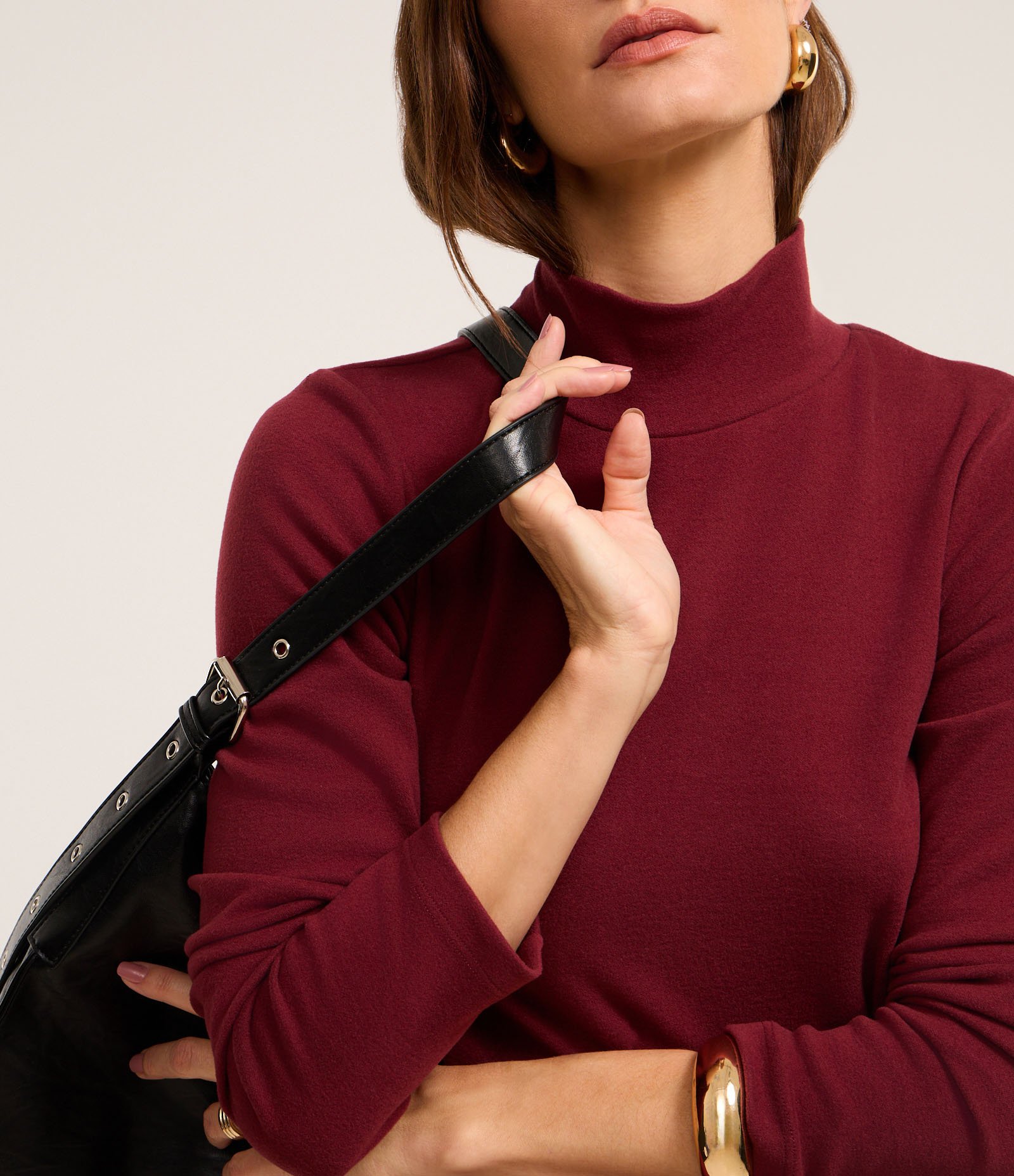 Suéter em Tricô com Gola Alta com Fundo Mescla 6