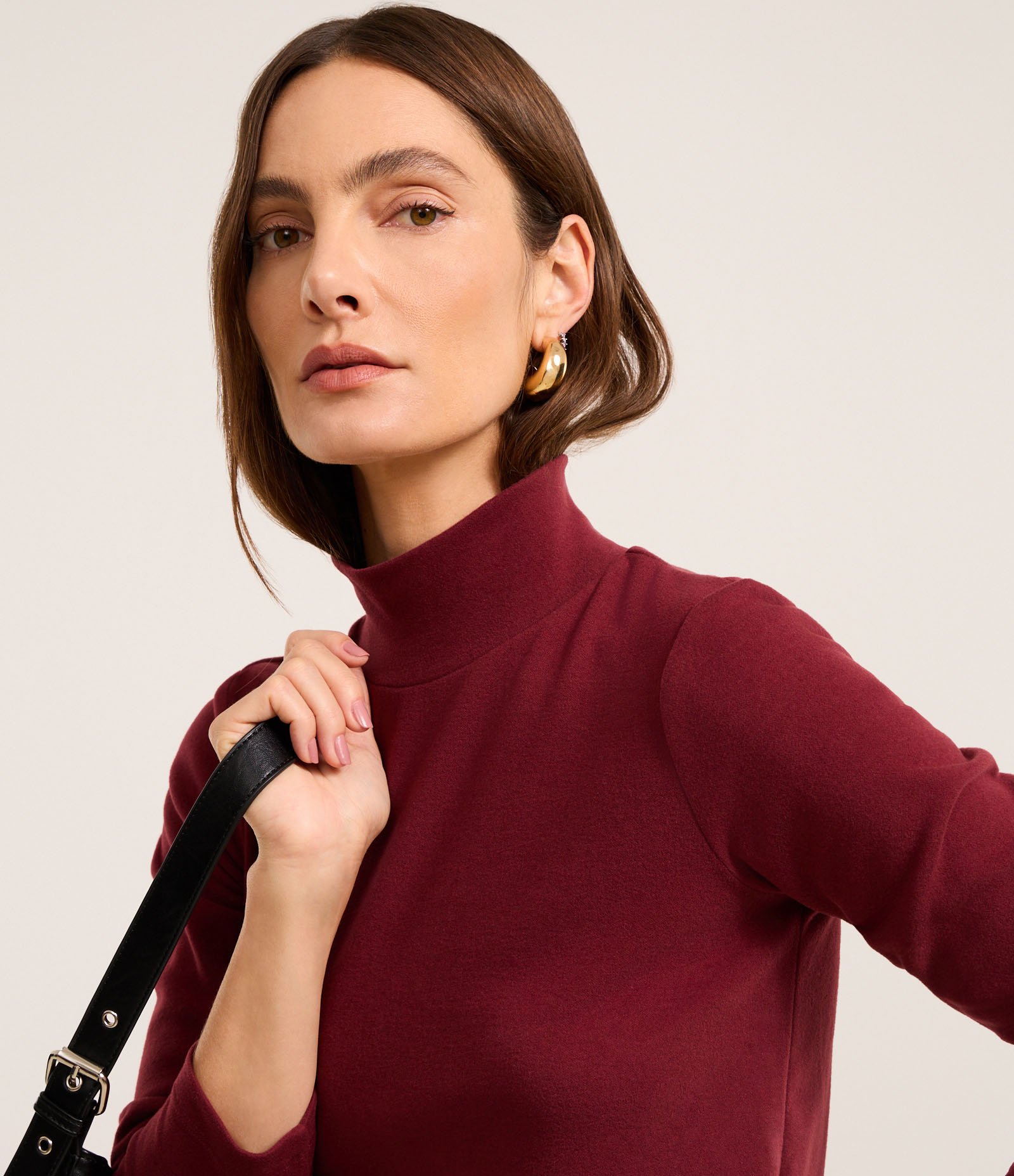 Suéter em Tricô com Gola Alta com Fundo Mescla 7