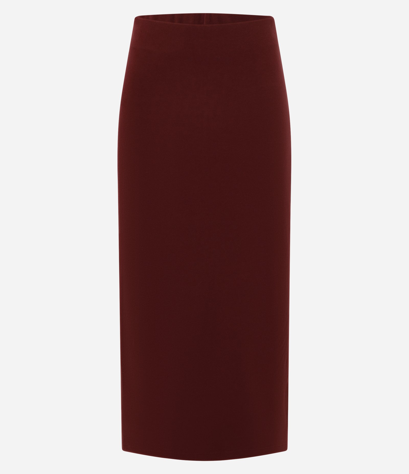 Saia Reta Midi com Malha Brushed com Elástico na Cintura Marrom 6