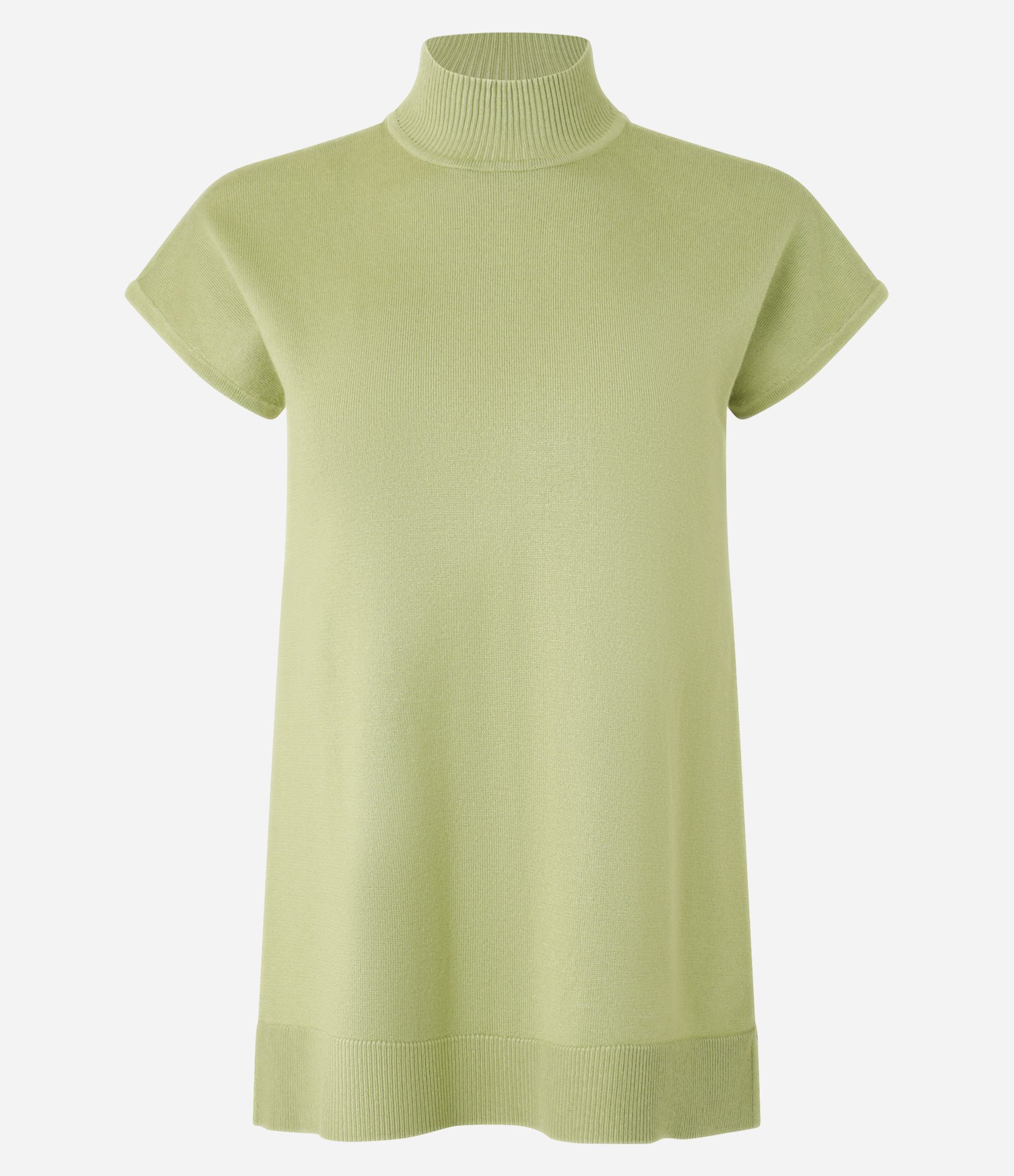 Blusa em Tricô com Gola Alta e Manga Curta Sem Cava Verde 5