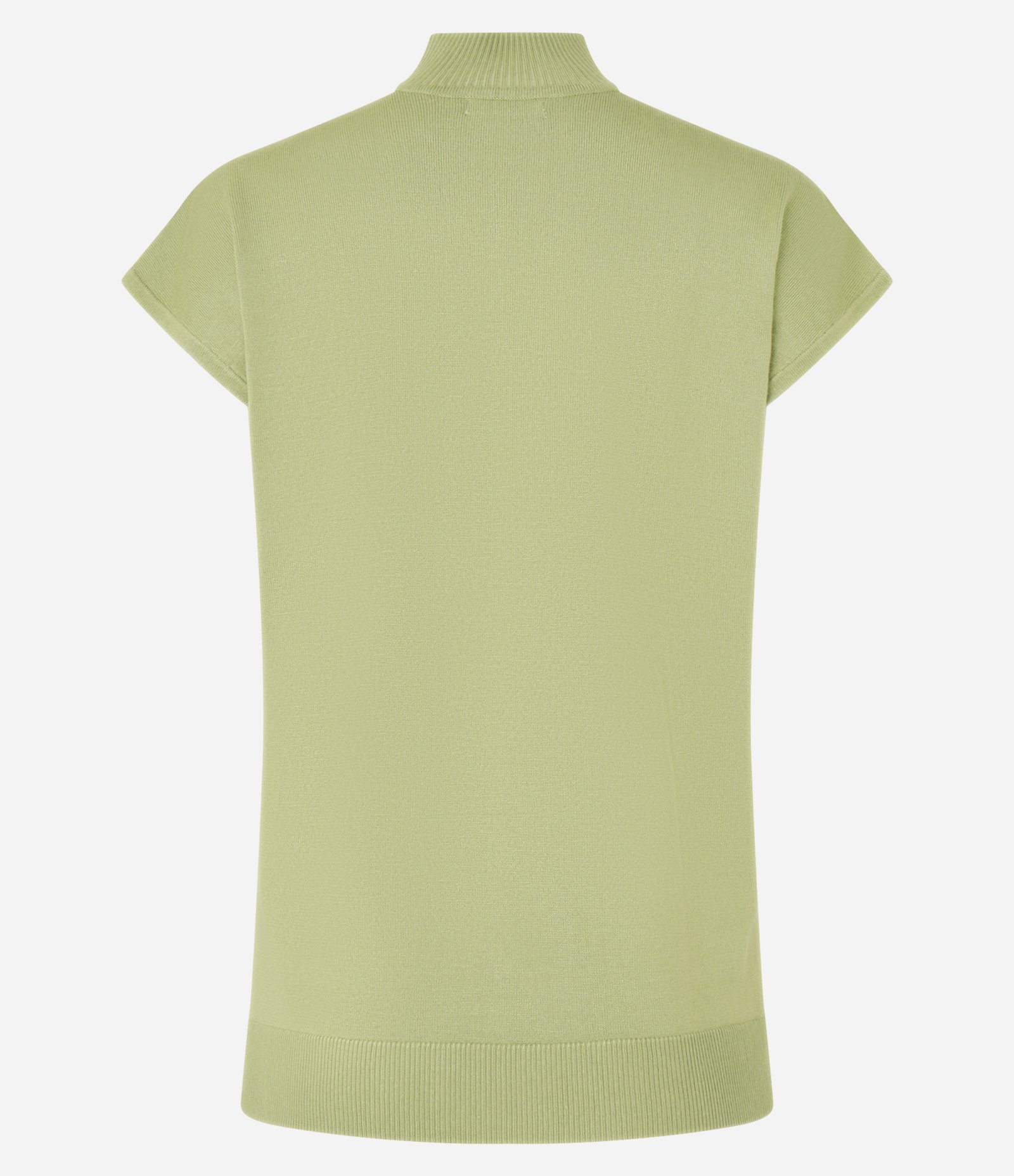 Blusa em Tricô com Gola Alta e Manga Curta Sem Cava Verde 7