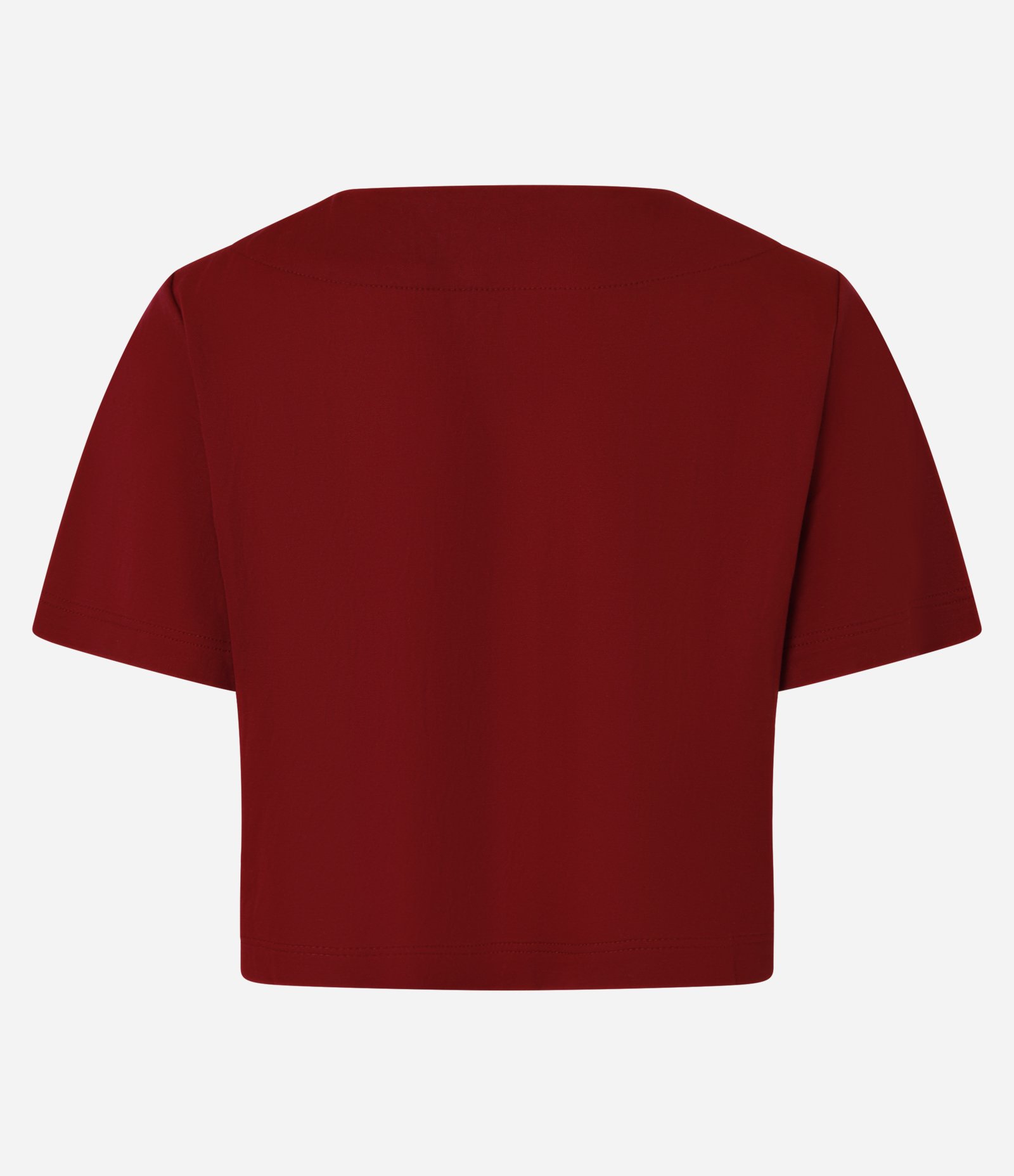 Blusa em Piquet com Decote V e Botões Forrados Vermelho 6
