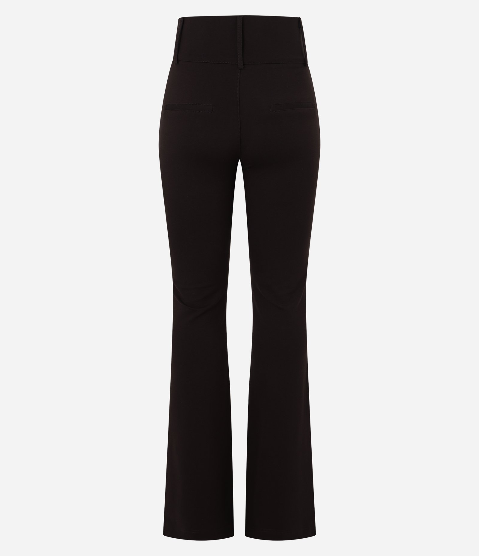 Calça Flare Básica em Ponto Roma com Botões e Cós Largo Marrom 7