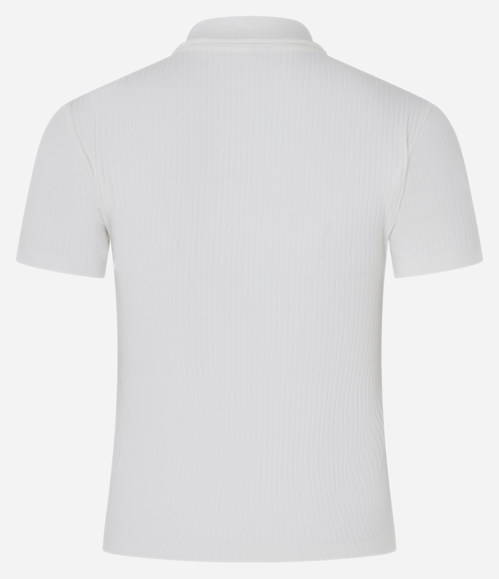 Blusa em Ribana com Gola Polo Branco Neve 6