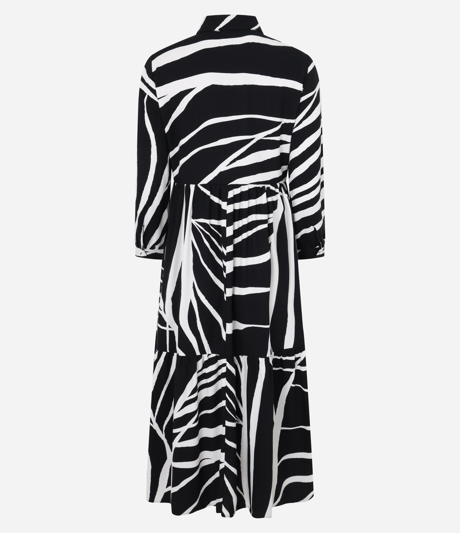 Vestido Chemise em Viscose com Estampa Abstrata Preto 6