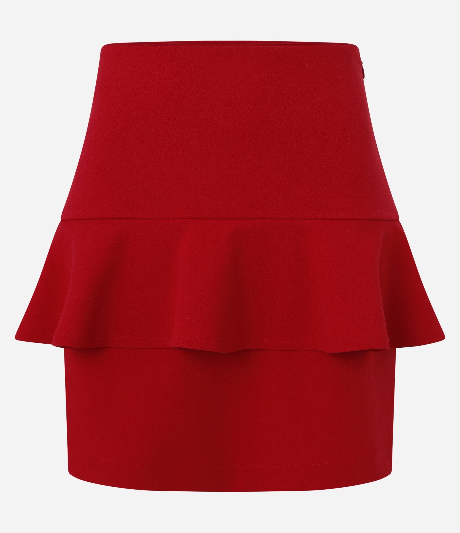 Saia Curta em Crepe com Babado em Sobreposição Vermelho 5