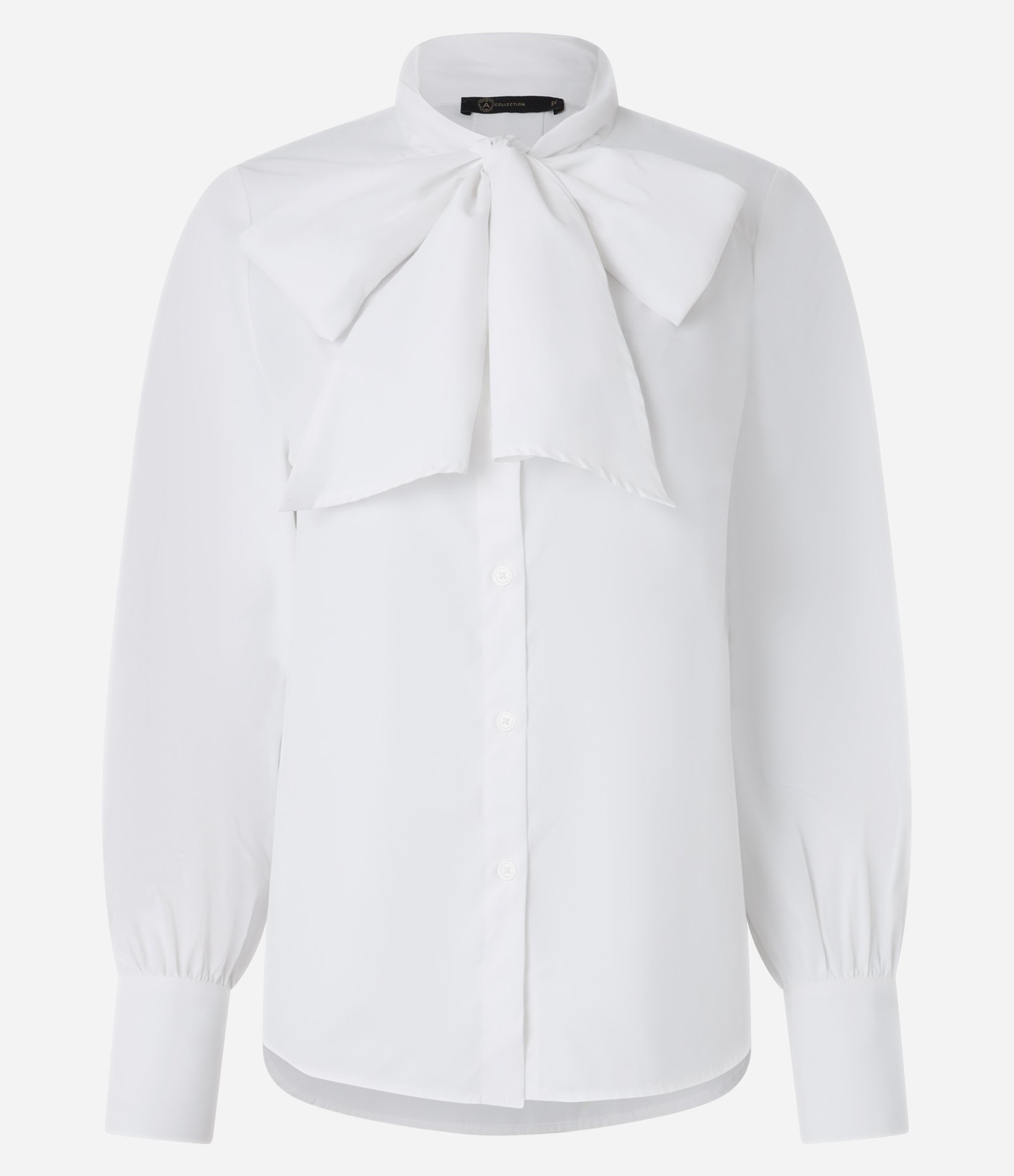 Camisa em Tricoline com Gola Laço e Punho Largo 5