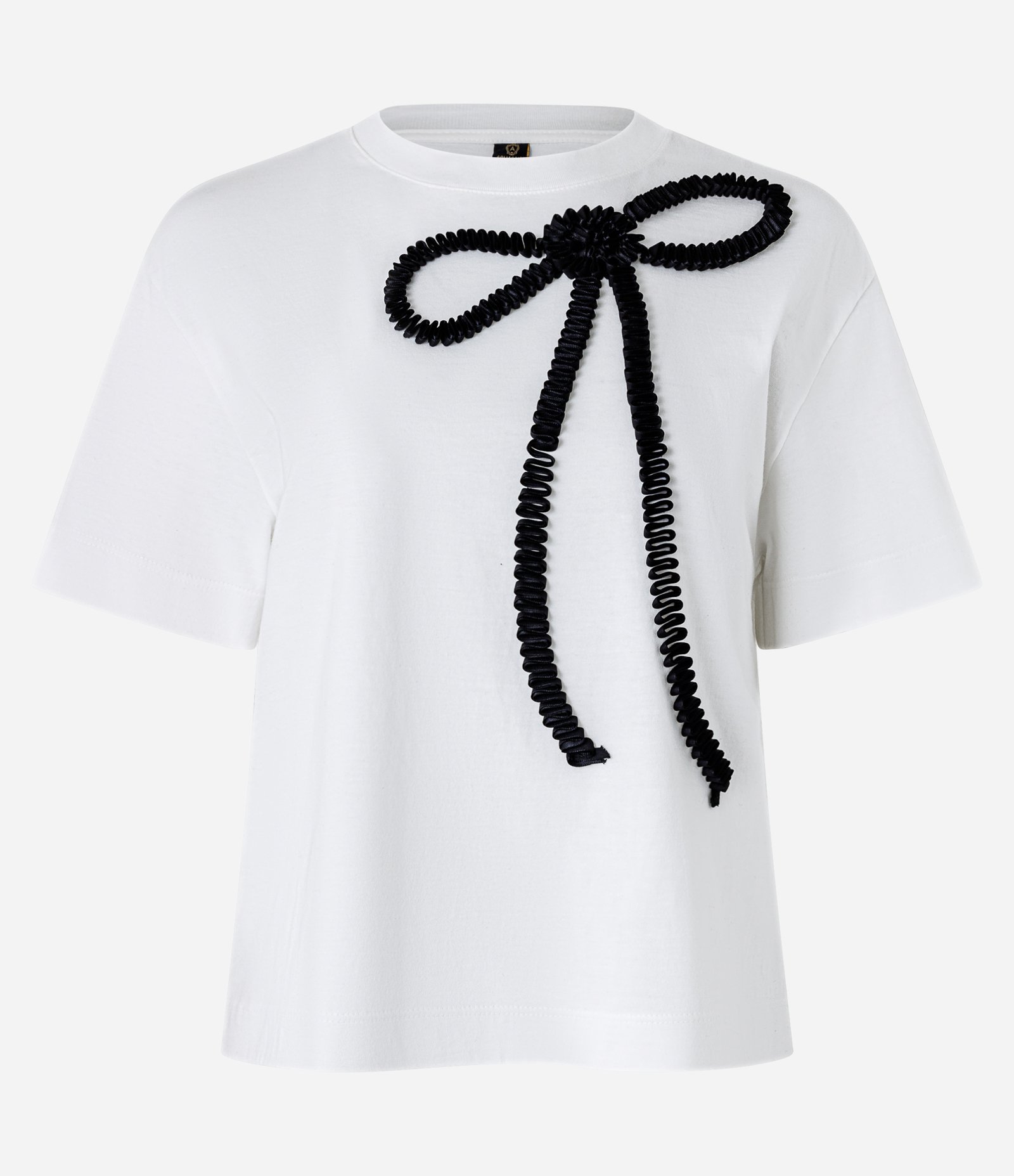 Camiseta Boxy em Algodão com Bordado de Laço Branco 1