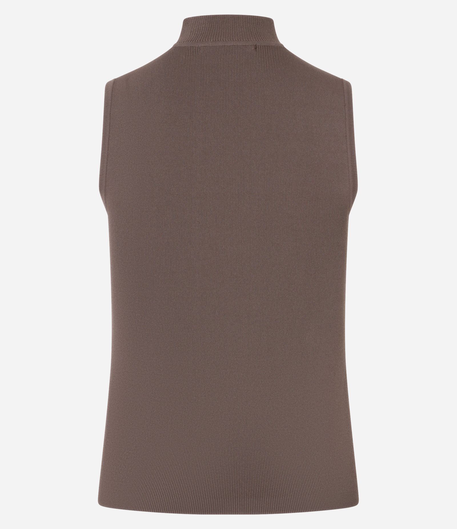 Blusa em Tricô com Golinha e Textura Canelada Marrom 3