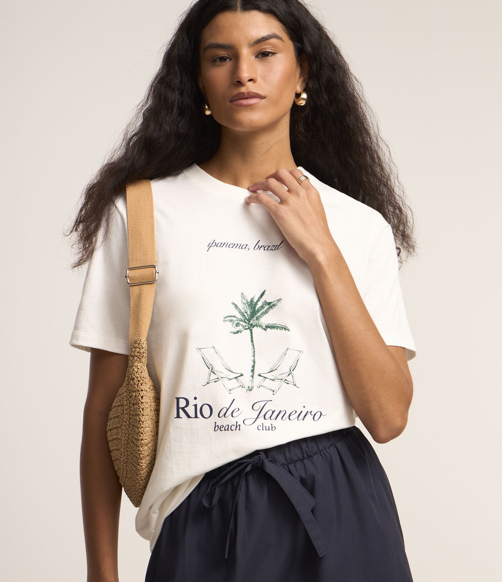 Camiseta em Algodão Estampa Rio de Janeiro Beach Club Branco 3