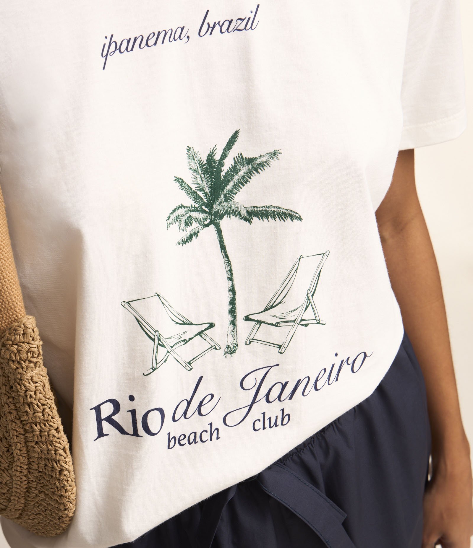 Camiseta em Algodão Estampa Rio de Janeiro Beach Club Branco 5
