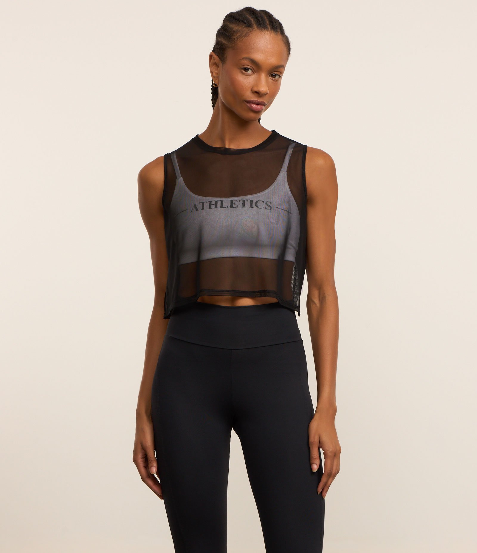 Blusa Regata em Microfibra com Estampa Localizada Preto 2