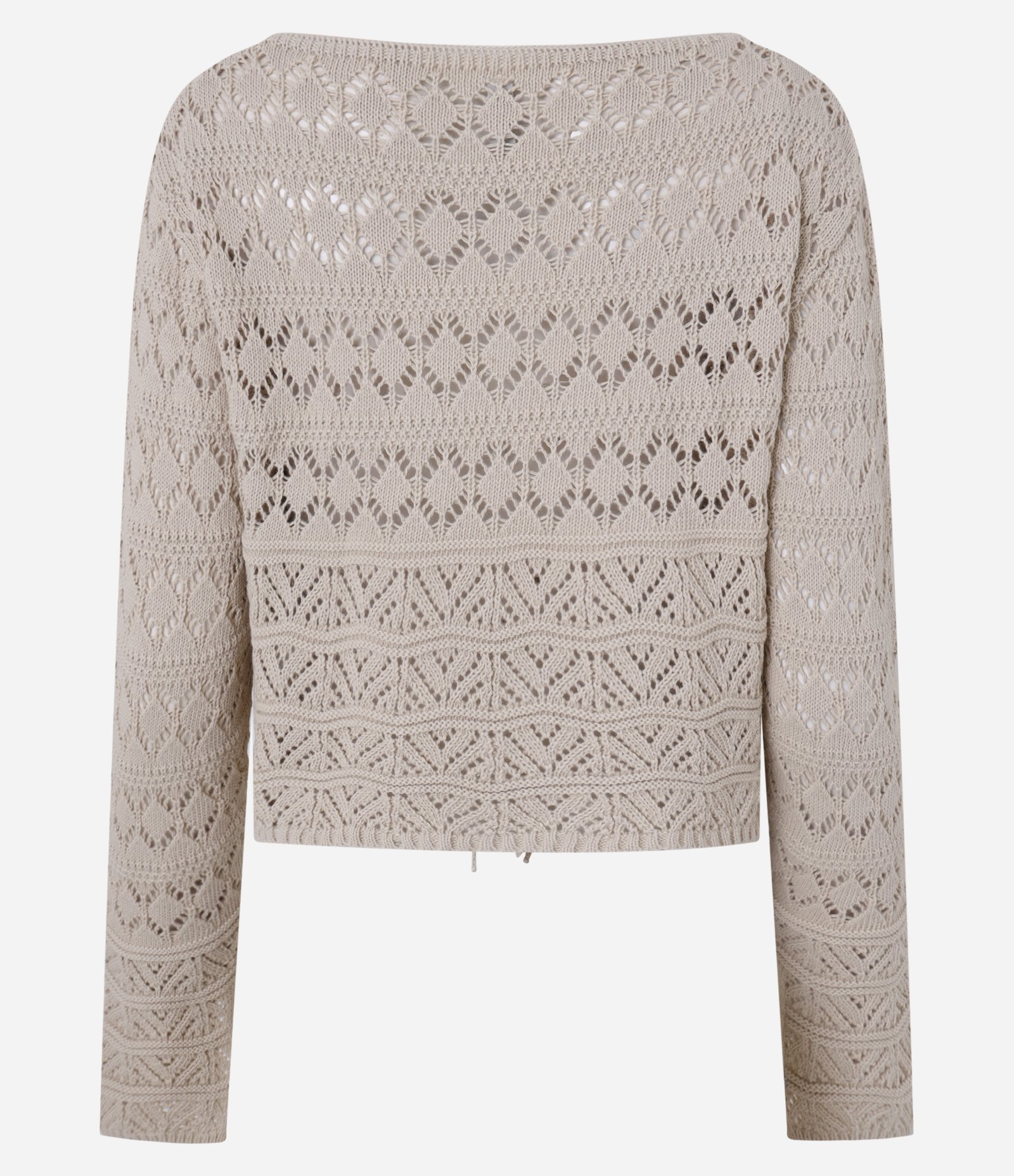 Casaco Curto em Tricô com Mix de Pontos e Amarração Frontal 7