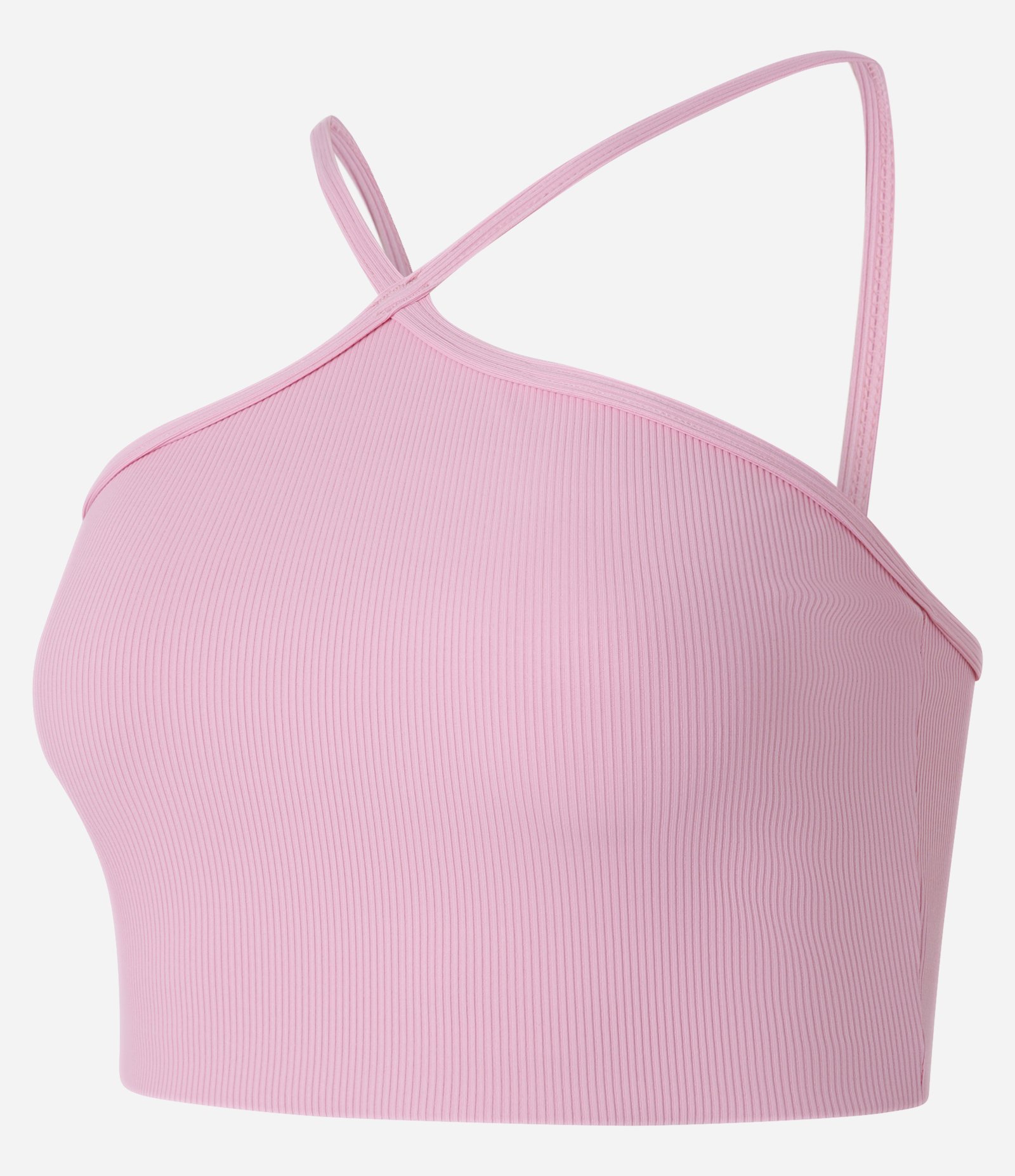 Top Esportivo Com Bojo Textura Canelada E Decote Halter 6