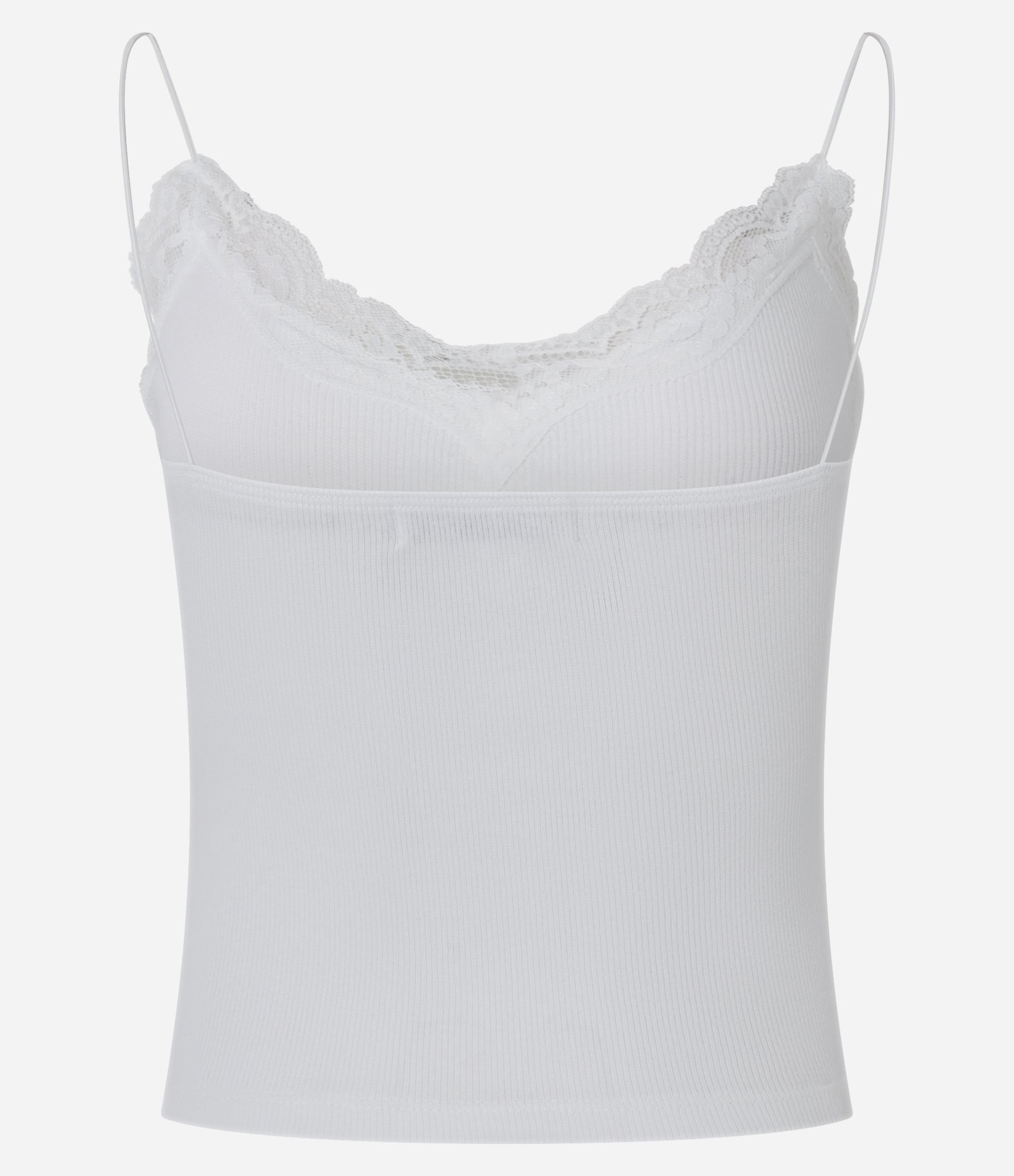 Blusa com Alcinha em Ribana com Detalhamento em Renda e Botões Branco 3