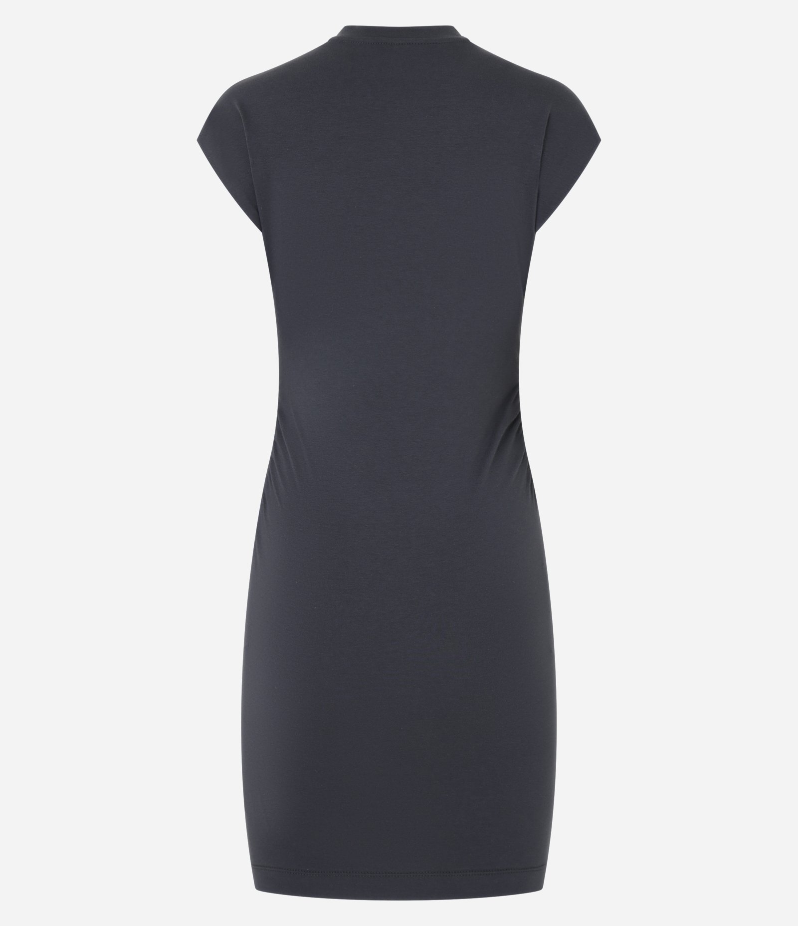 Vestido Curto em Algodão com Golinha Alta Cinza 5
