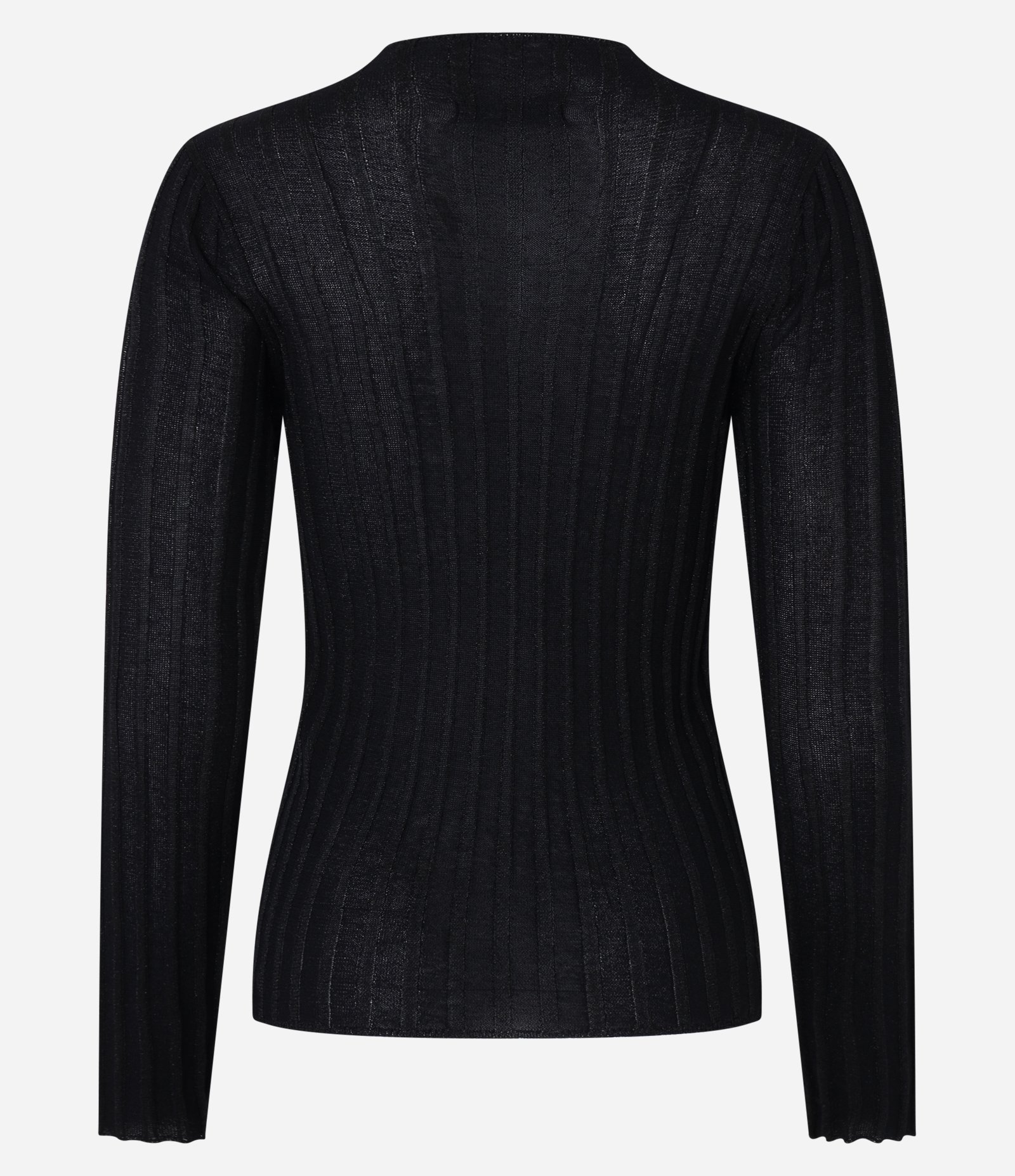 Suéter em Tricô com Listras Texturizadas e Fio Metalizado Preto 8