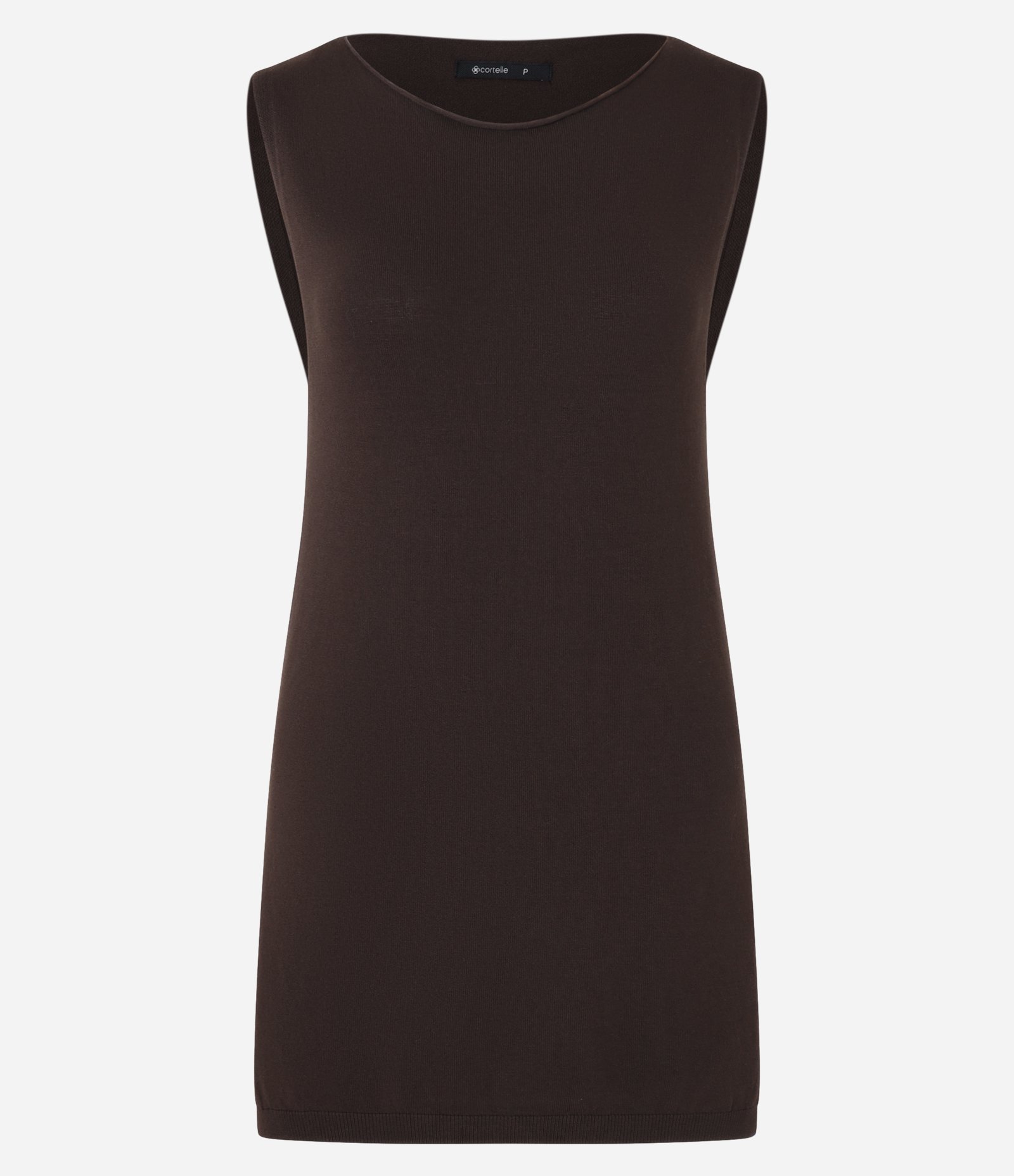 Blusa Alongada em Tricô Leve com Fenda Lateral Marrom 8