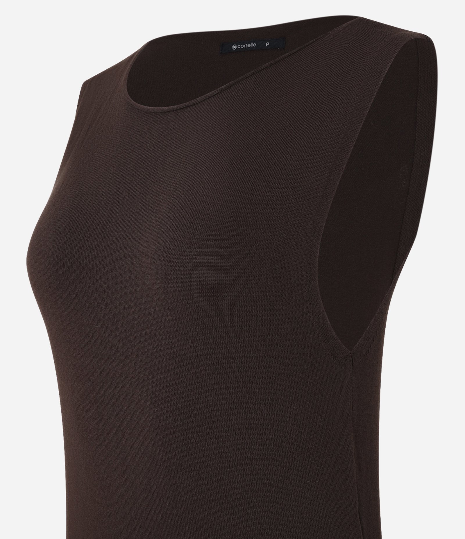 Blusa Alongada em Tricô Leve com Fenda Lateral Marrom 9