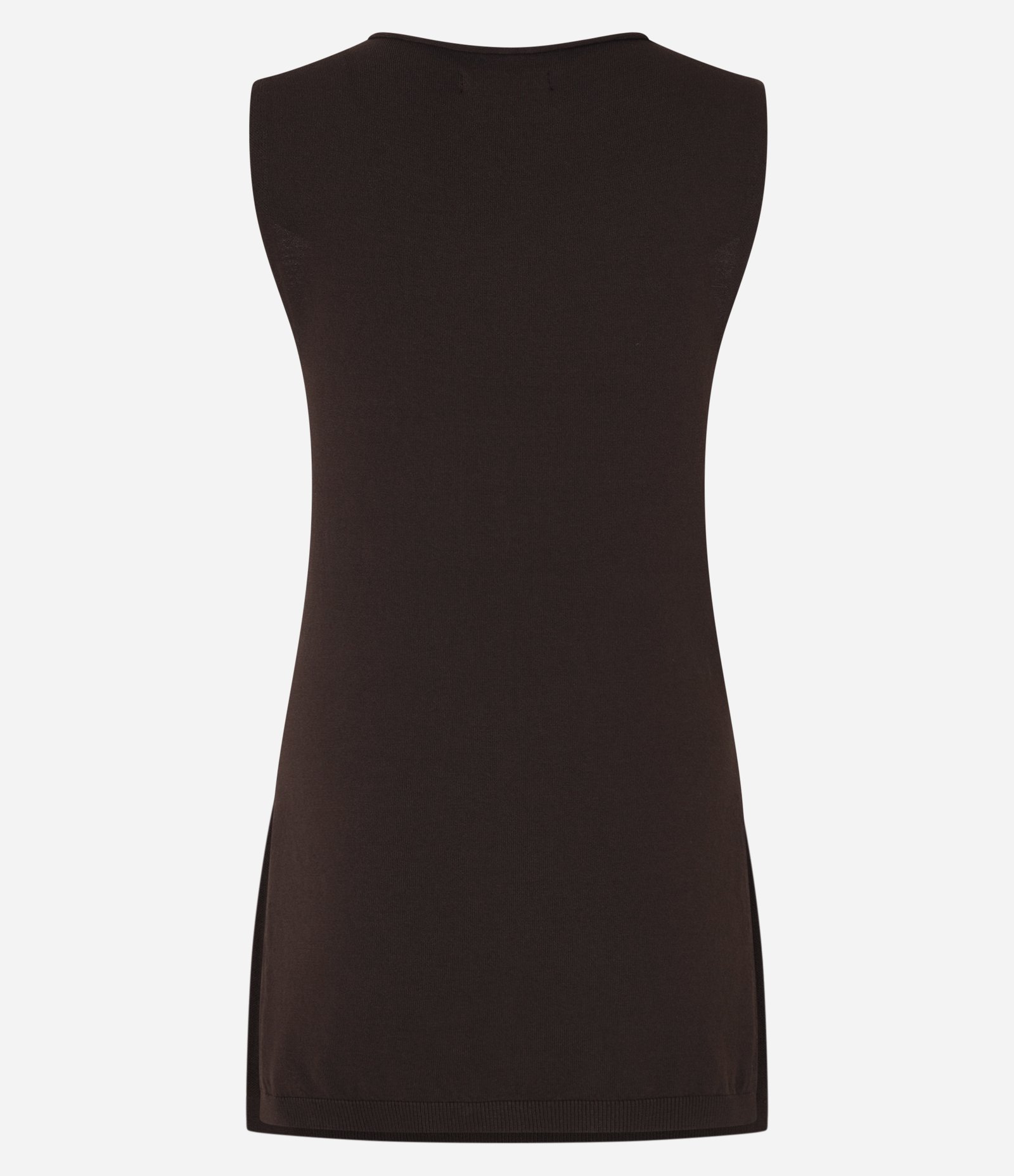 Blusa Alongada em Tricô Leve com Fenda Lateral Marrom 11