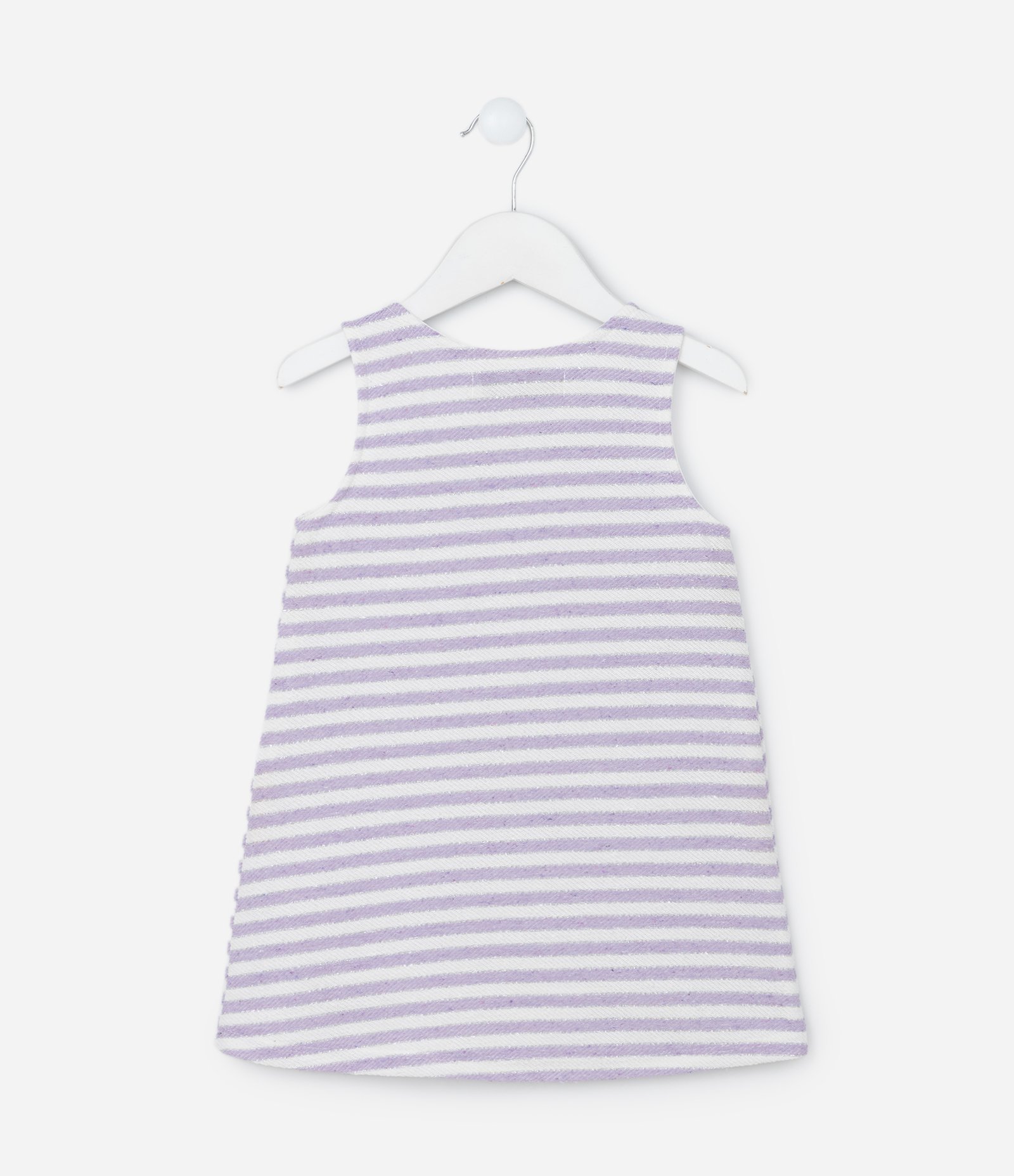 Vestido Infantil em Tweed com Fio Metalizado - Tam 1 a 6 Anos Lilás 2