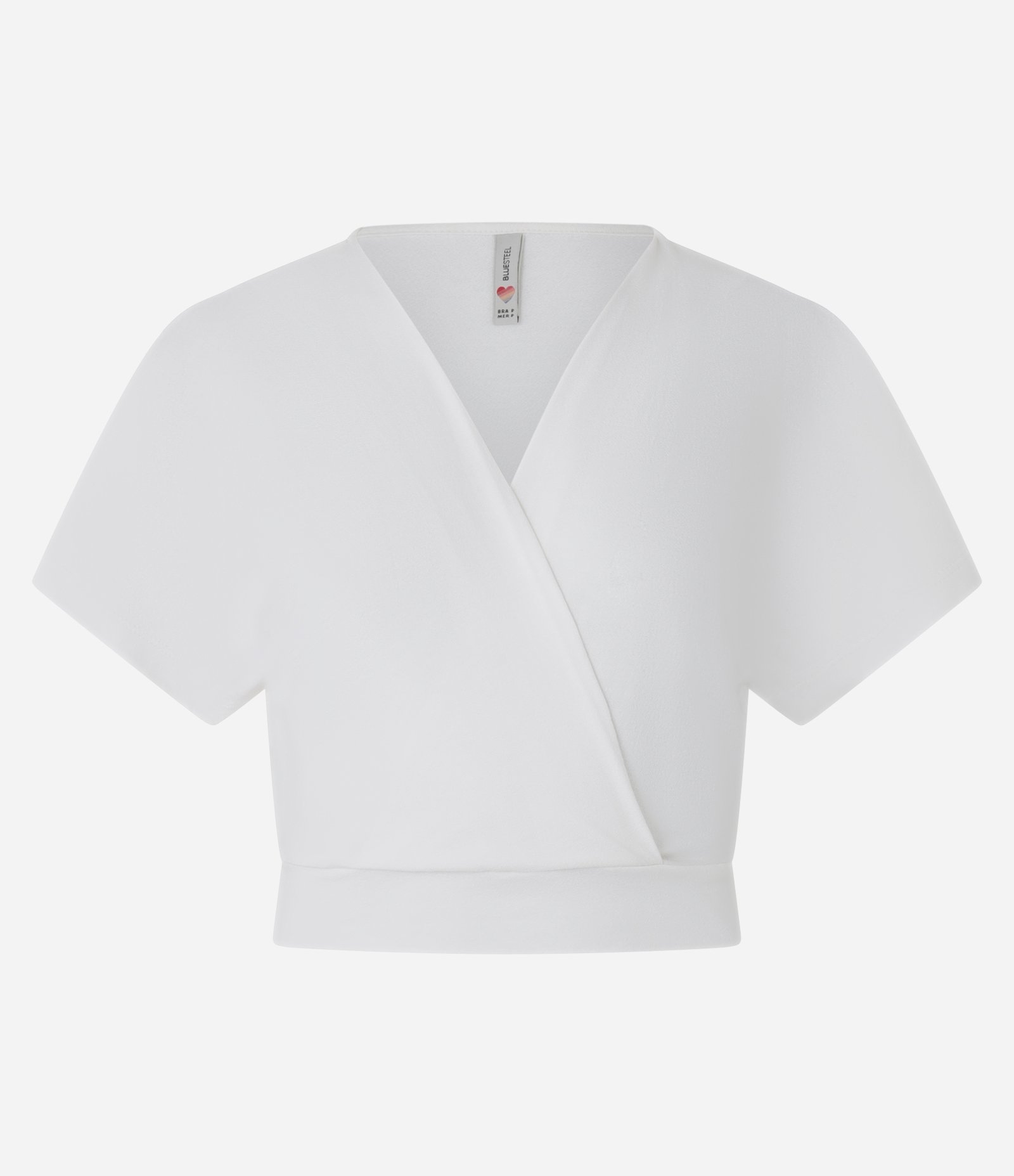 Blusa Curta em Crepe com Transpasse Branco 4