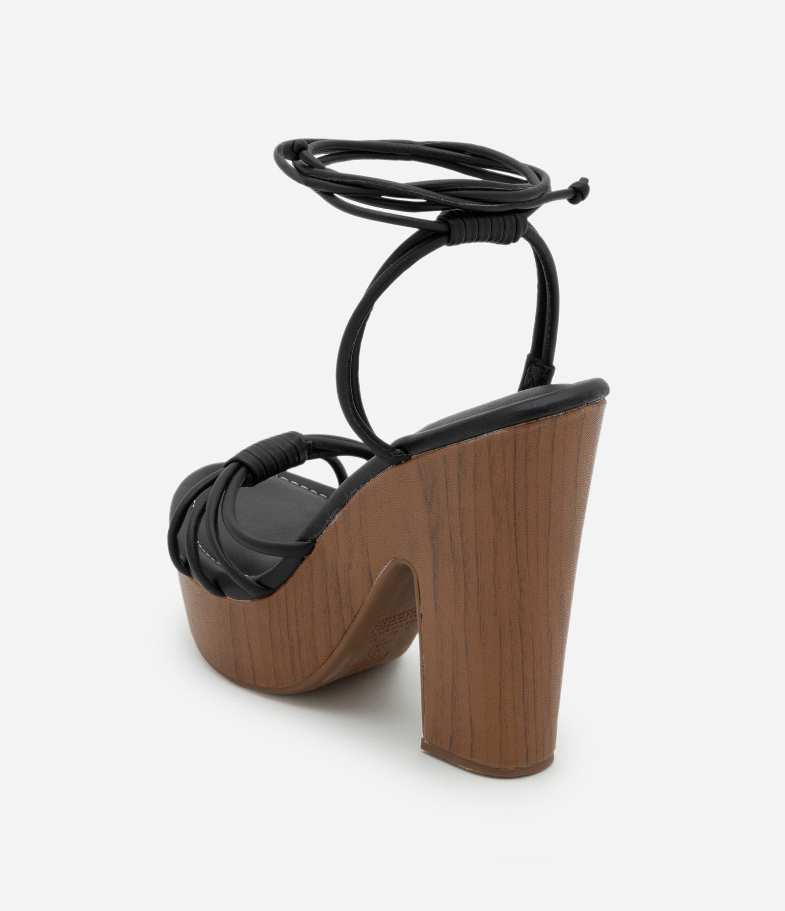 Sandália em PU Plataforma com Amarrações no Tornozelo Vizzano Preto 4