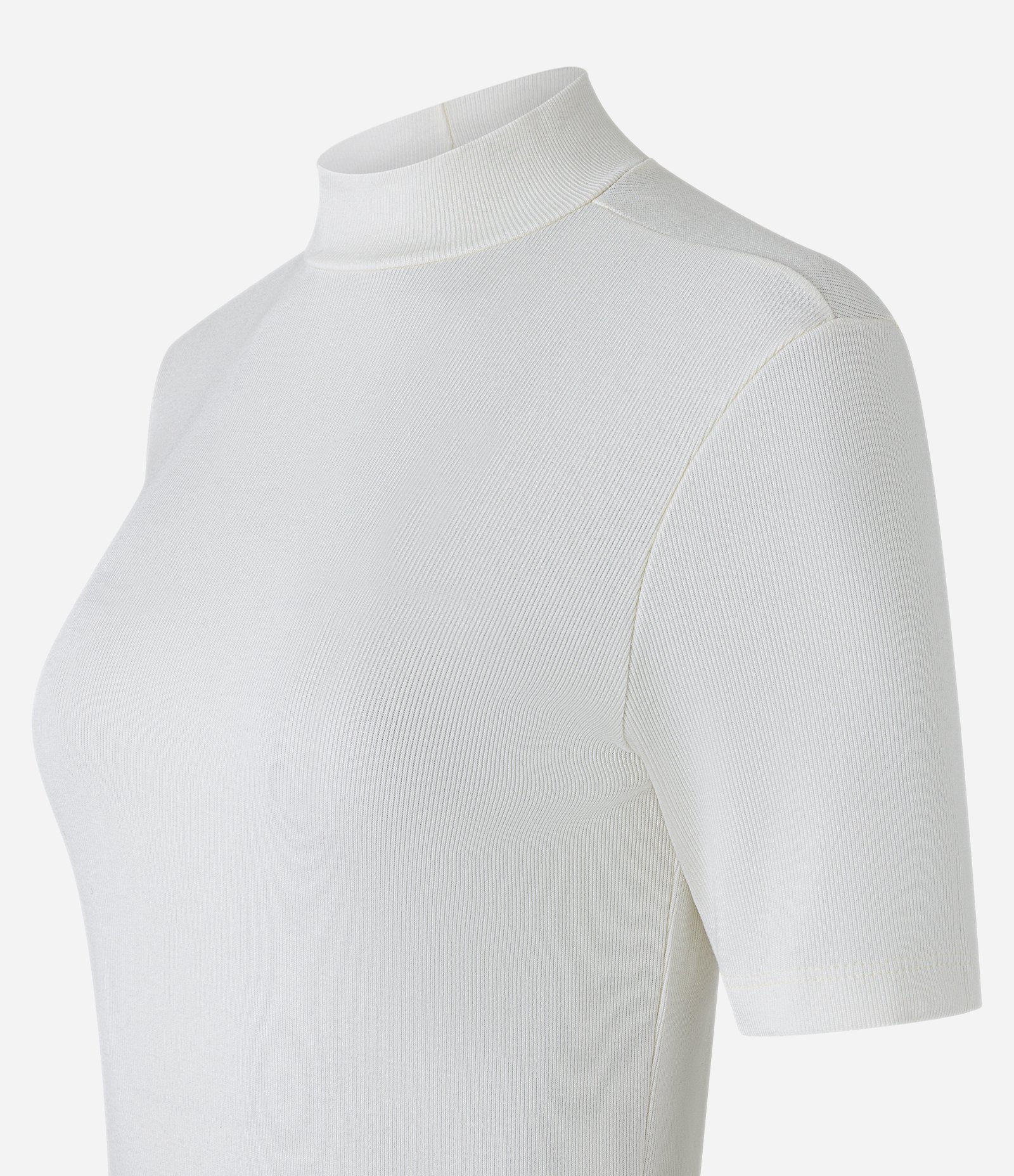 Blusa Regular em Ribana com Gola Alta Branco 6