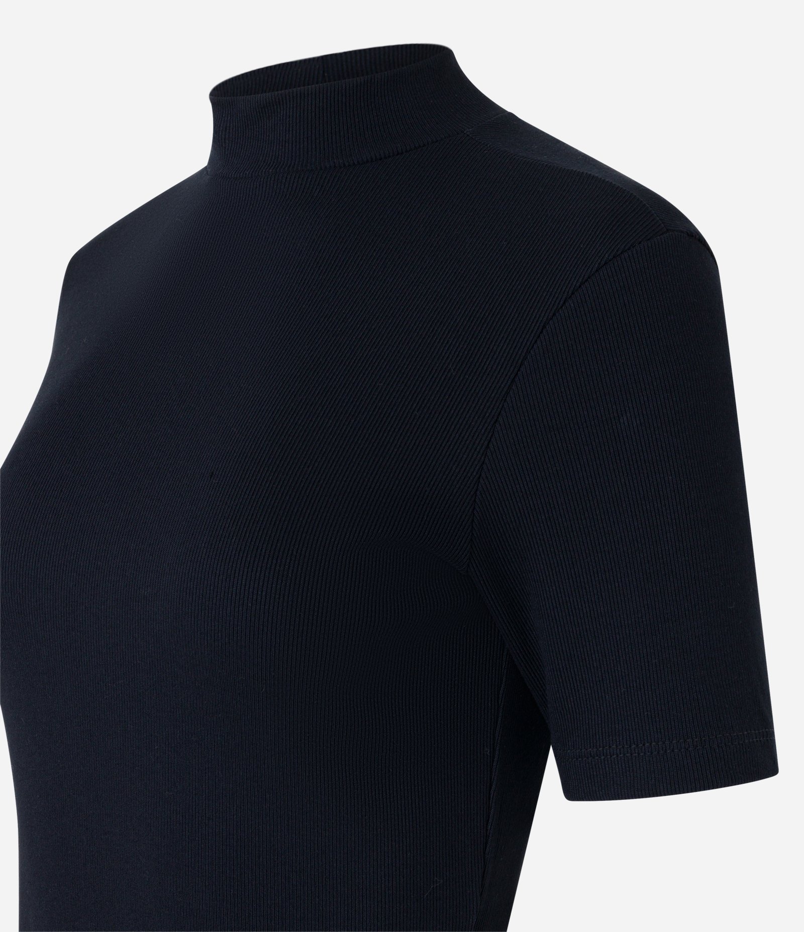 Blusa Regular em Ribana com Gola Alta Preto 6