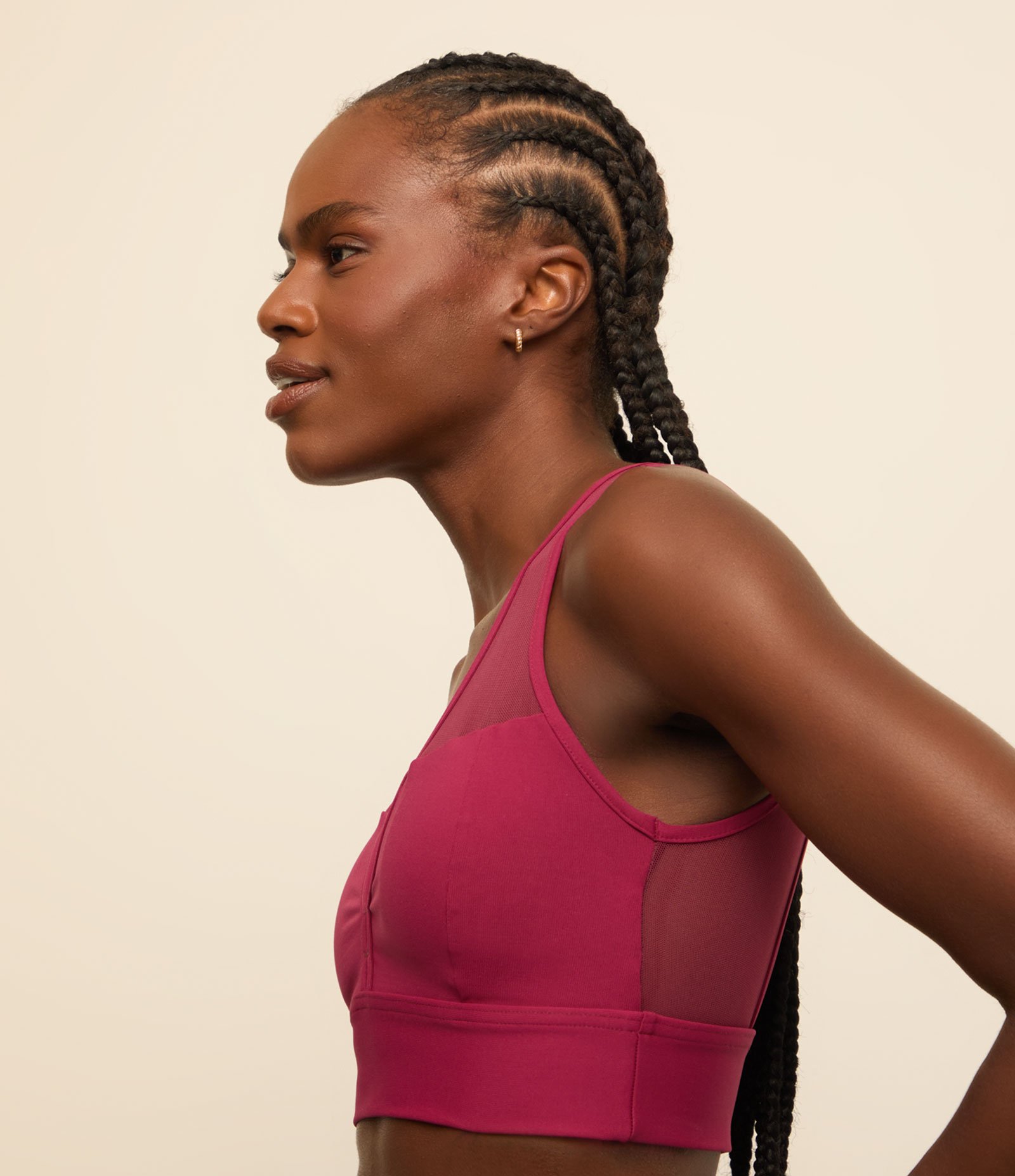 Top Esportivo em Microfibra com Bojo e decote V Vermelho 4