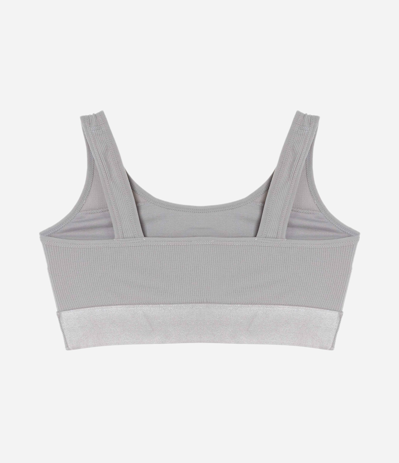 Sutiã Top Sem Bojo Sem Aro em Poliamida Seamless com Alças Largas Cinza 6