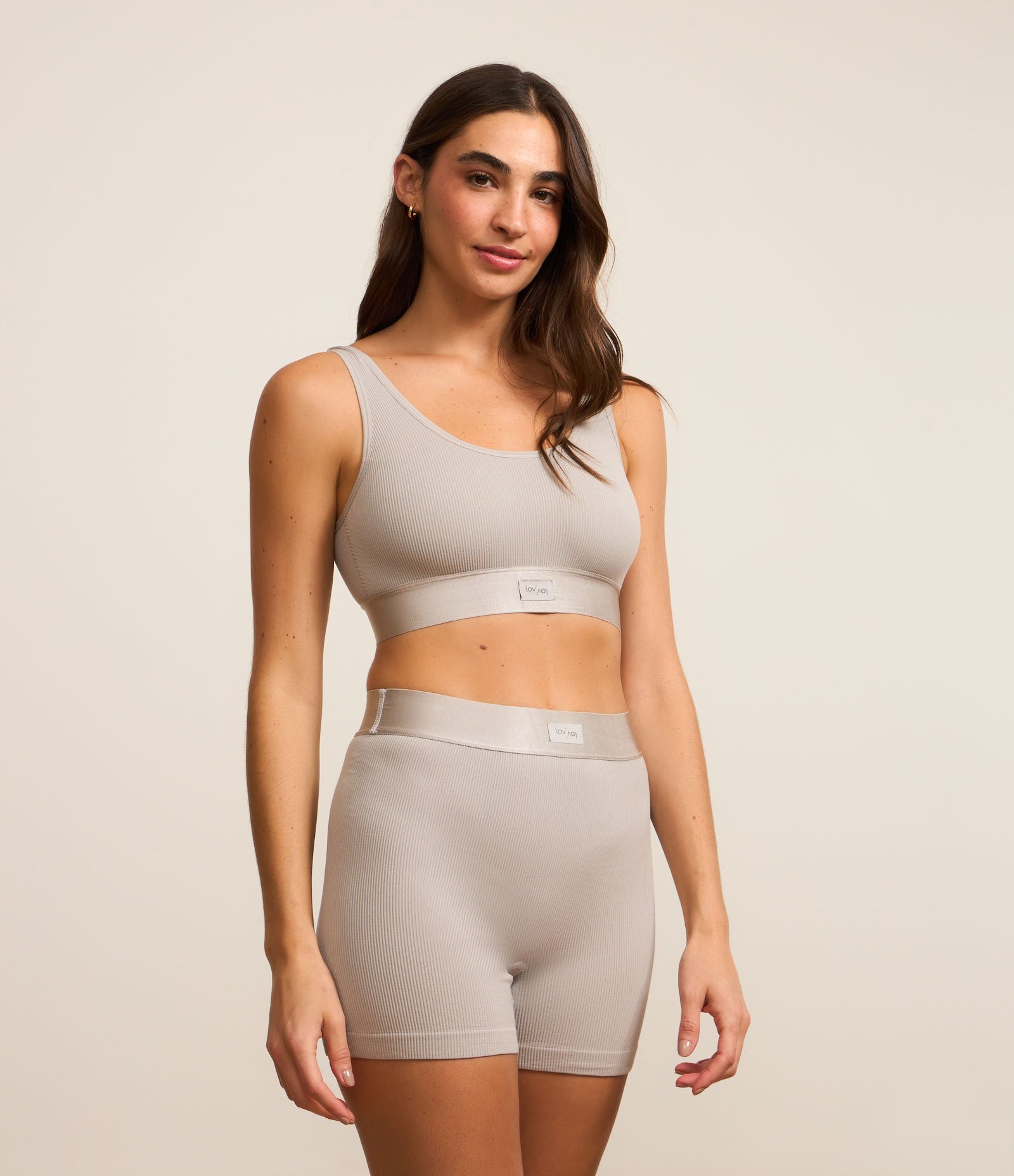 Sutiã Top Sem Bojo Sem Aro em Poliamida Seamless com Alças Largas Cinza 2