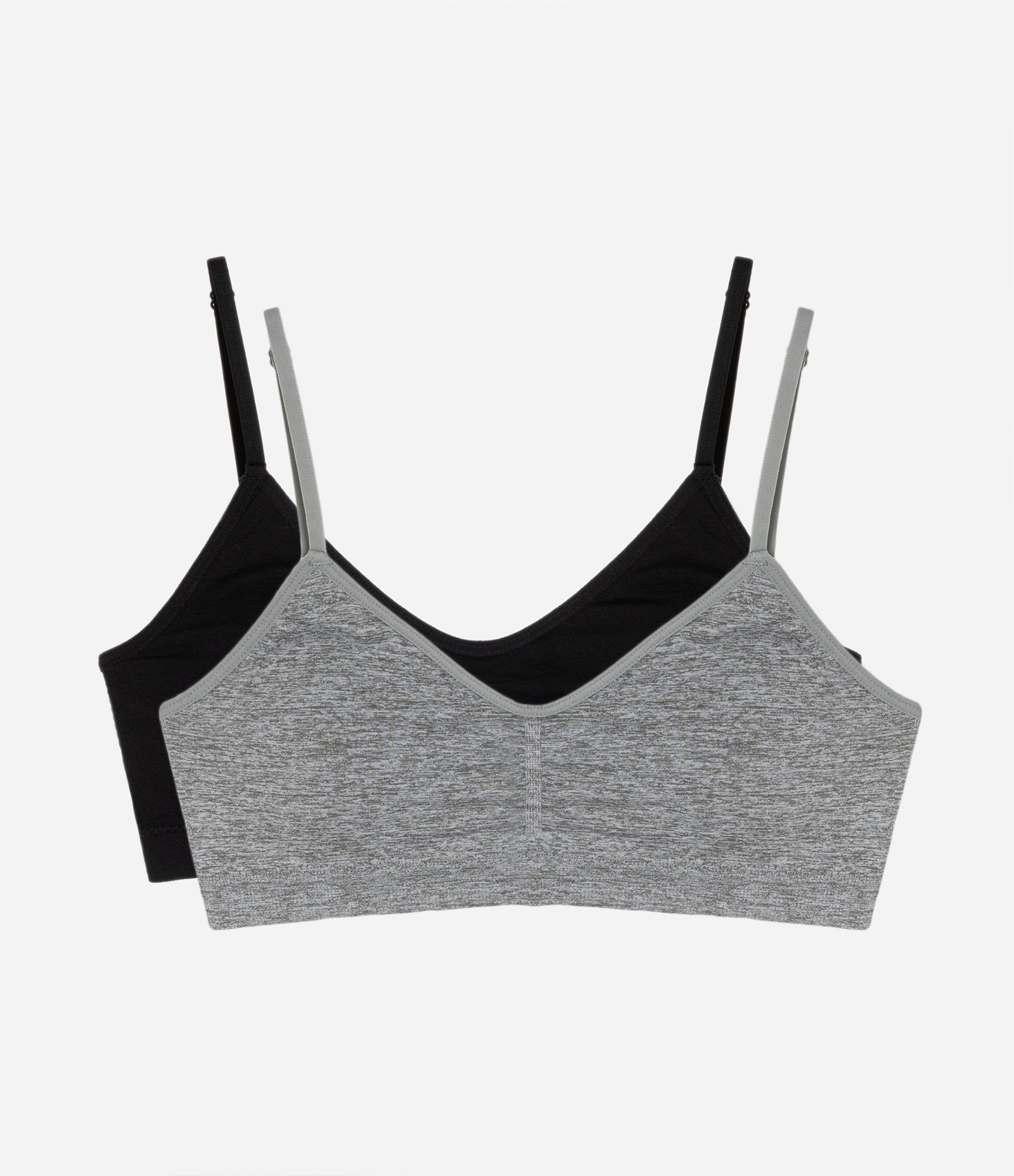 Kit 02 Sutiãs Seamless sem Bojo e sem Aro Cinza/Preto 1