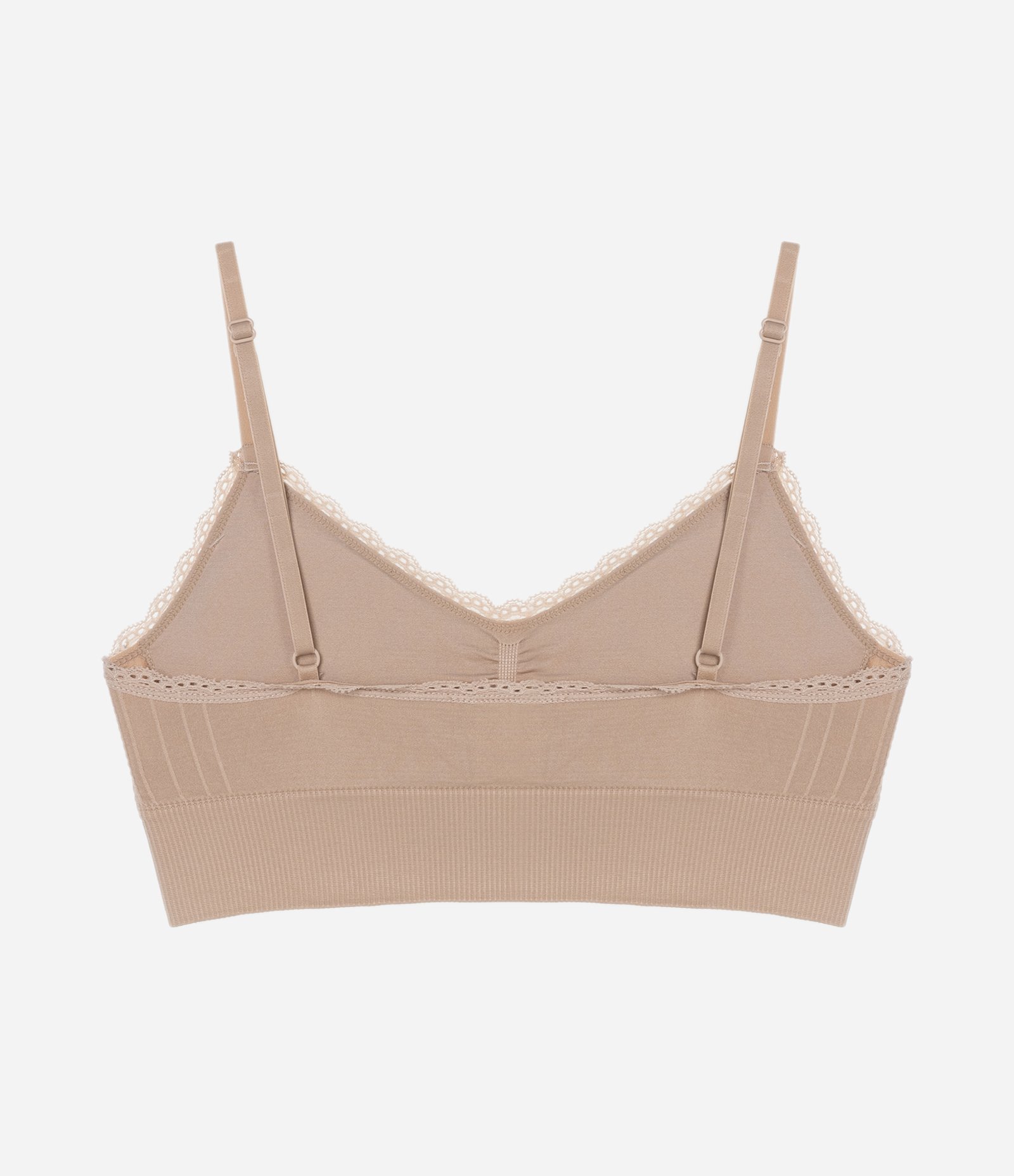 Sutiã Top Alongado em Microfibra Seamless com Bojo Removível Bege 2