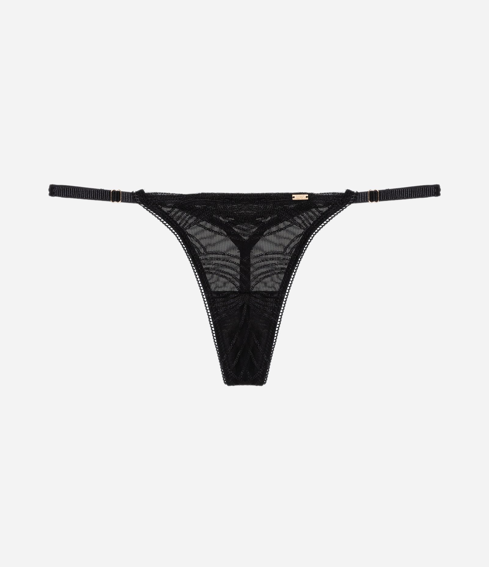 Calcinha String em Tule com Bordado Preto 5