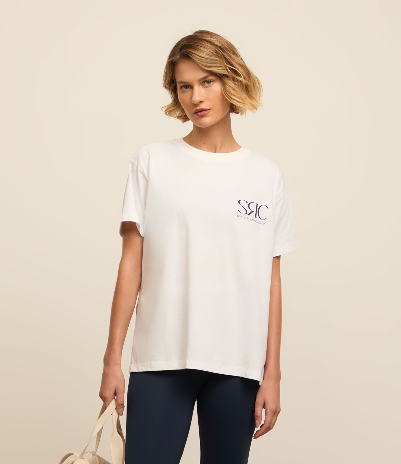 Camiseta Esportiva em Algodão Estonado com Estampa SRC Branco 1