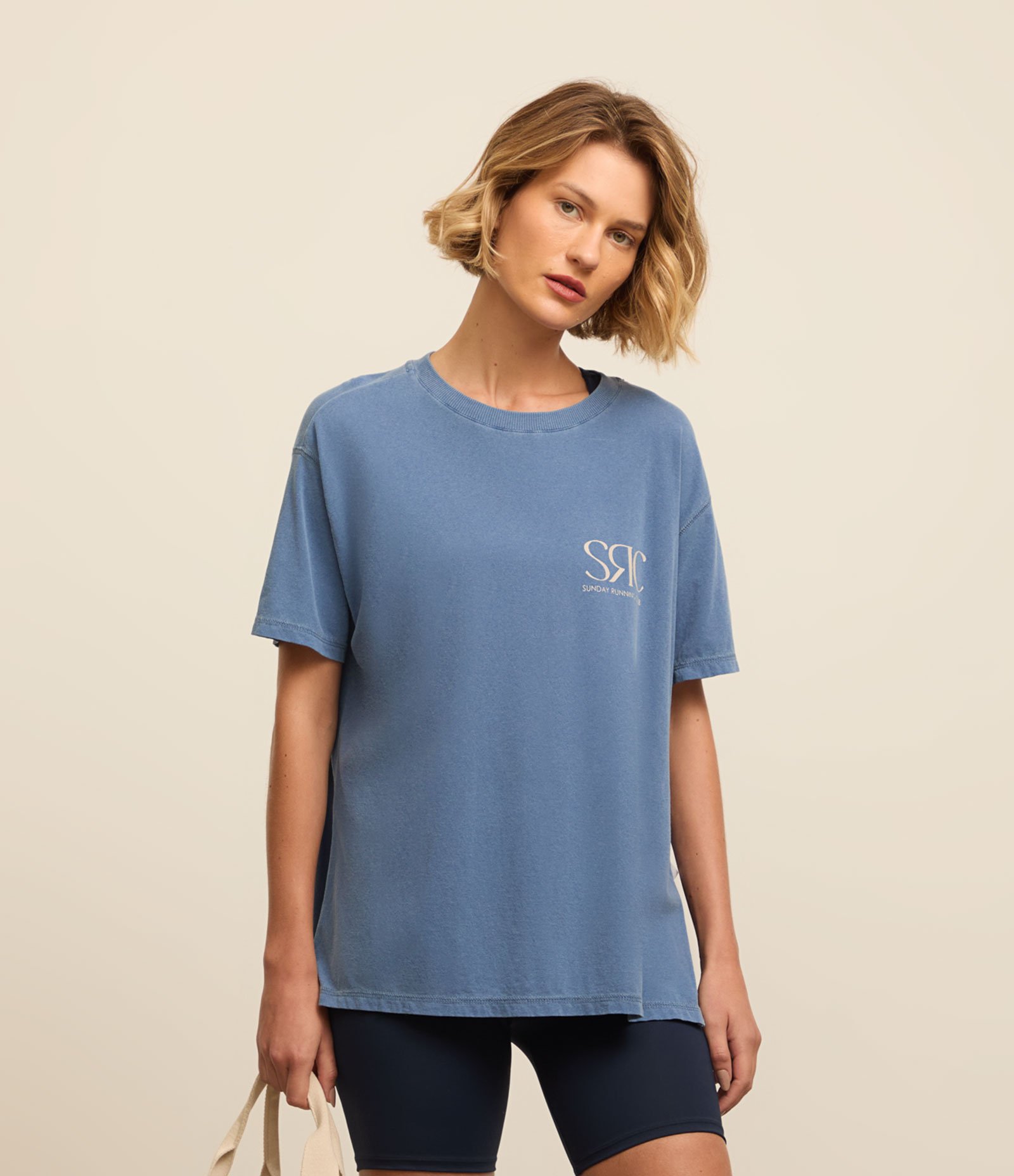 Camiseta Esportiva em Algodão Estonado com Estampa SRC Azul 1